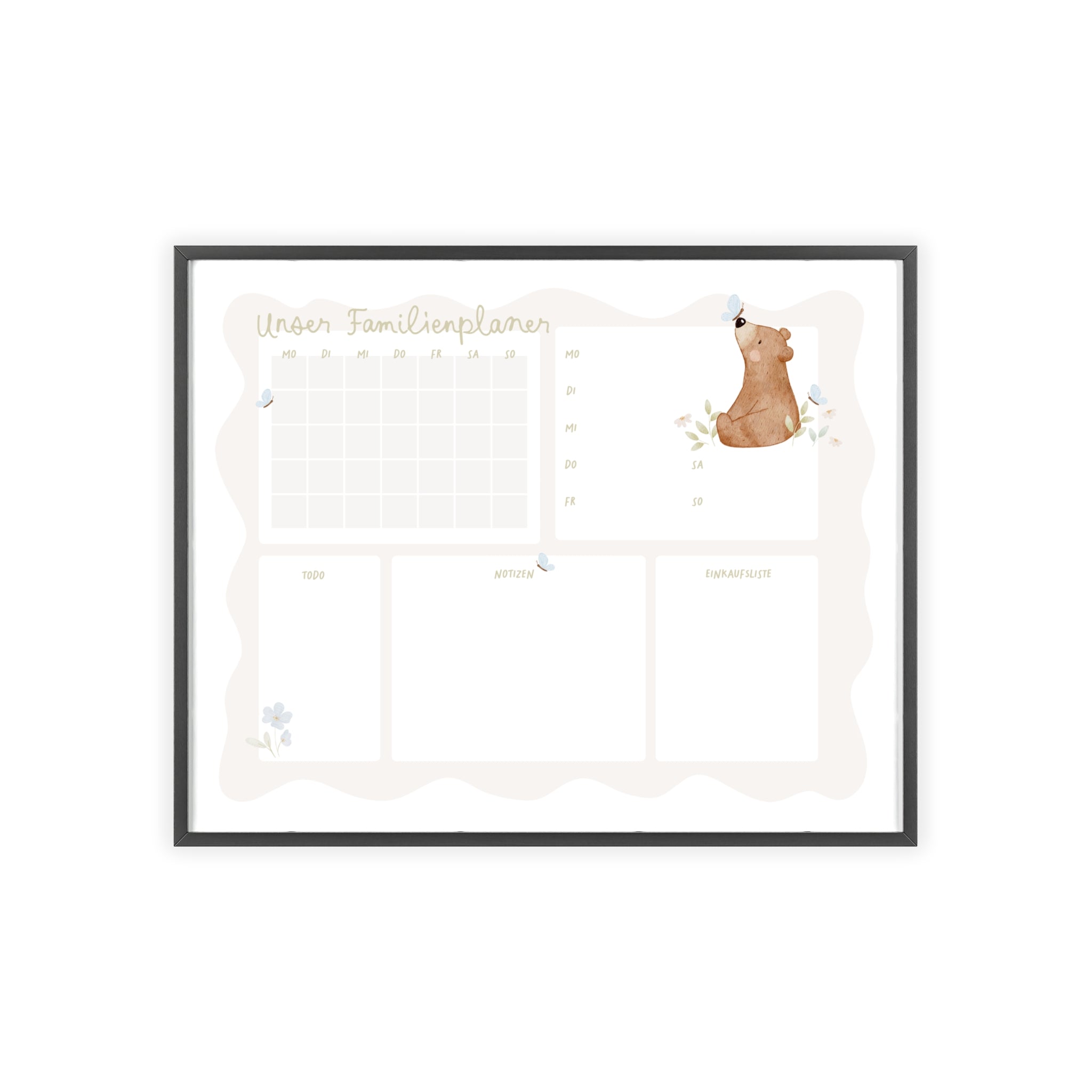 Familienplaner Kleiner Bär inkl. Rahmen