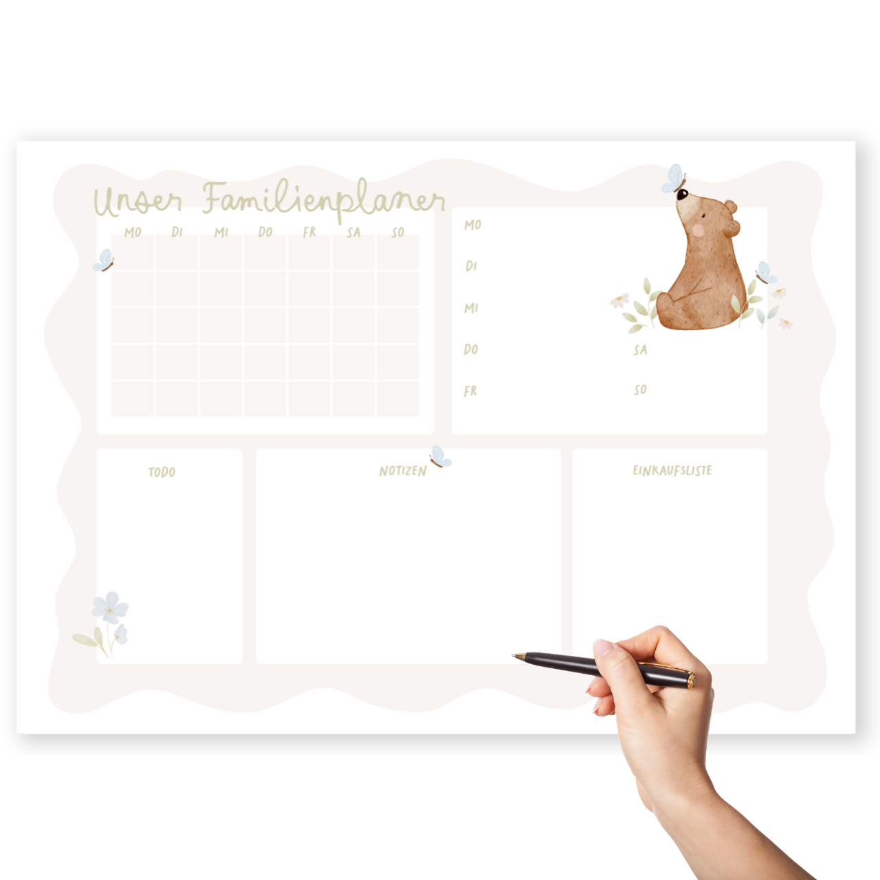 Familienplaner Kleiner Bär inkl. Rahmen