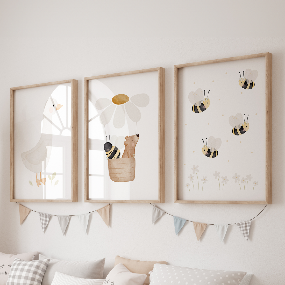 Posterset Gans, Biene & Bär