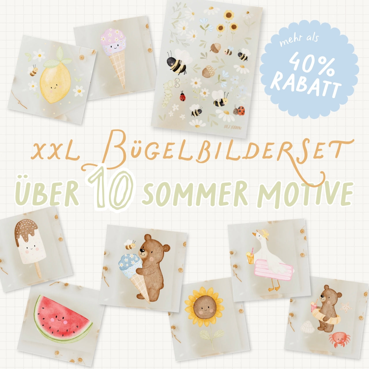 Hej Hanni Bügelbilderset XXL