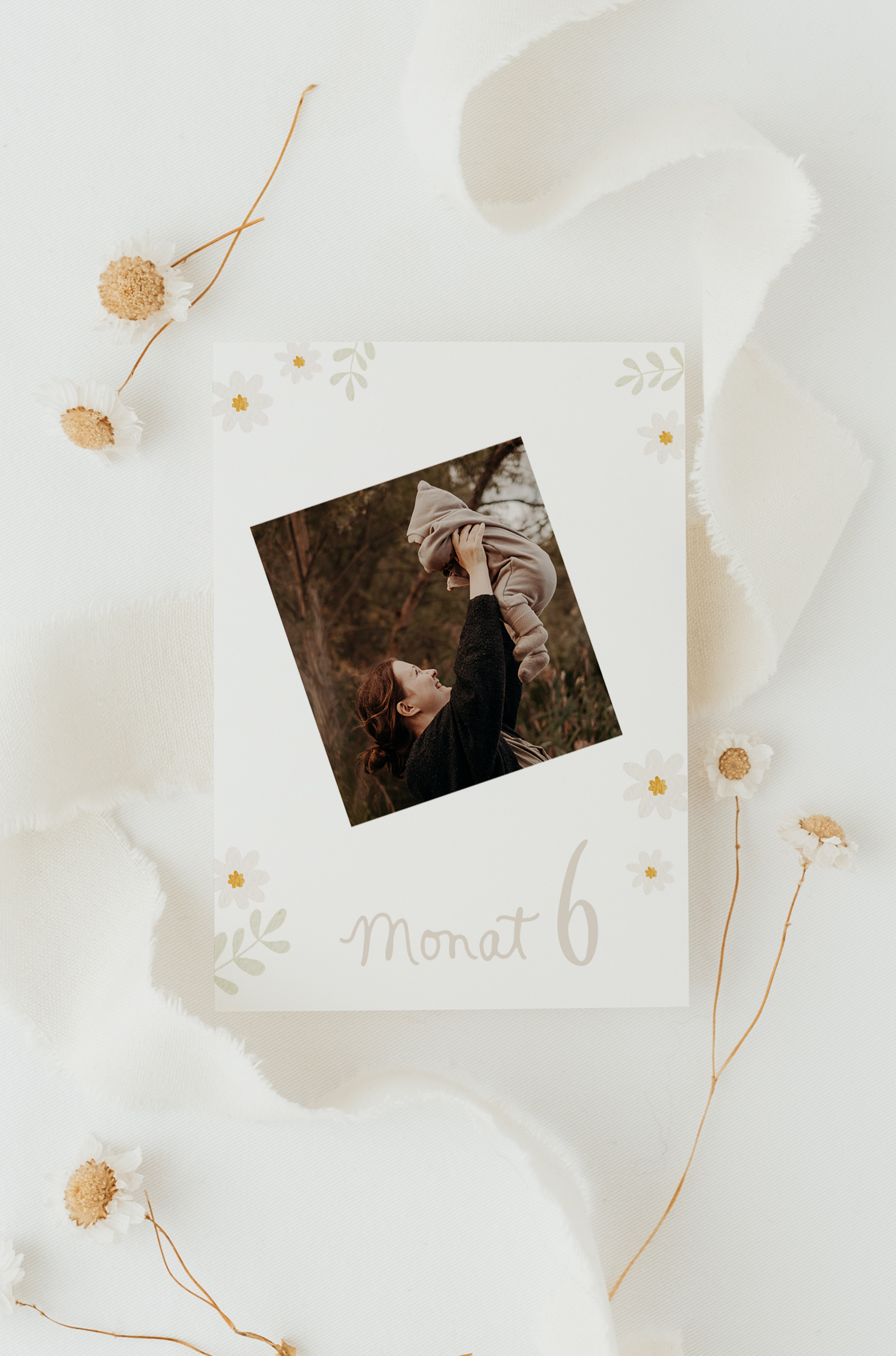 Hej Hanni Monatskarten erstes Babyjahr Floral