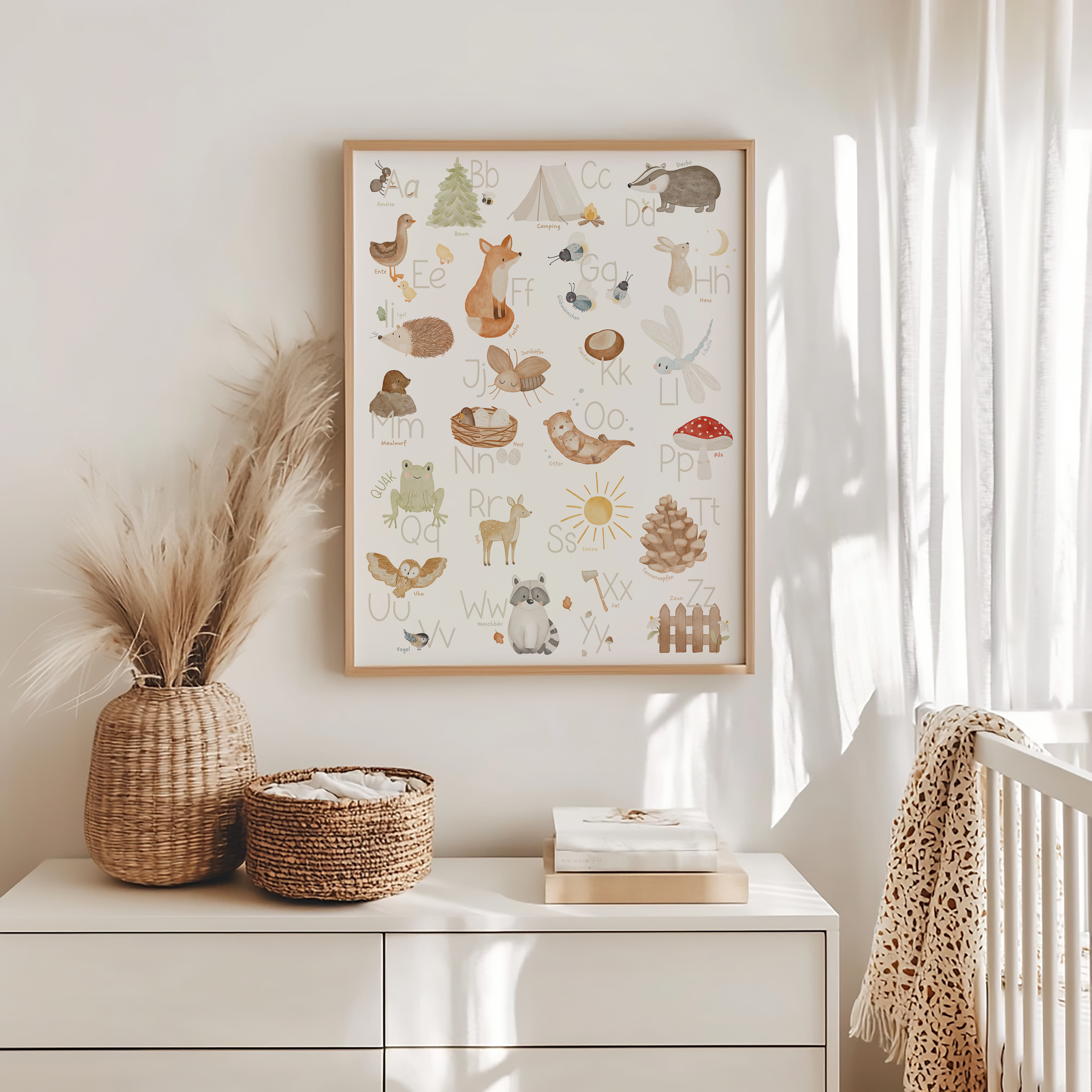 Kinderposter Alphabet Wald ABC inkl. Rahmen