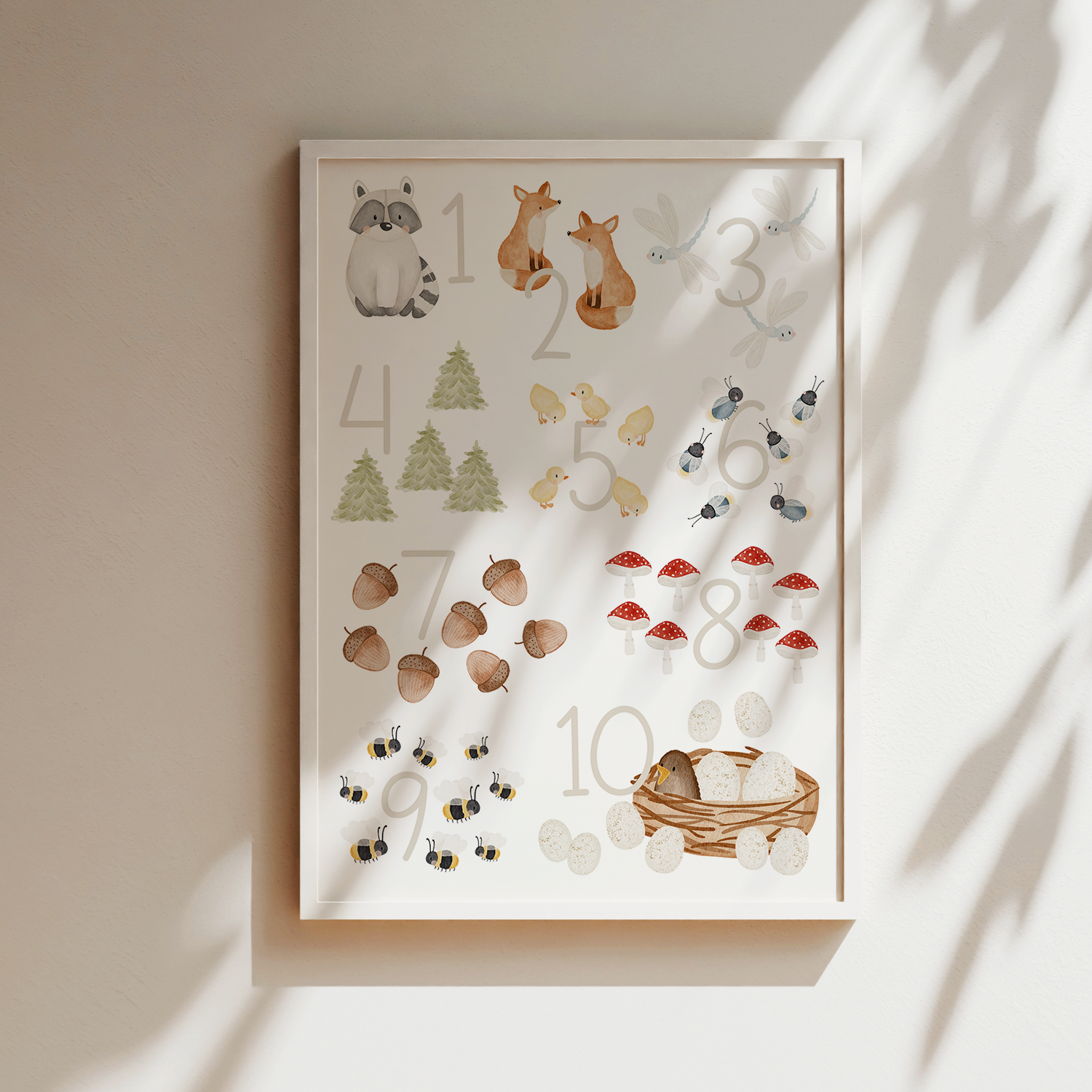 Kinderposter Zahlen Wald