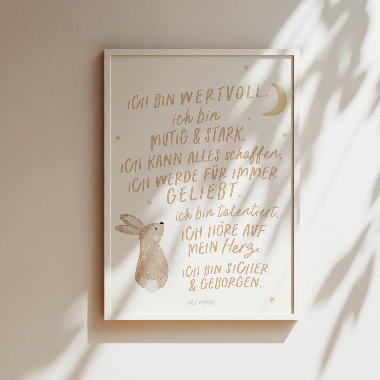 Kinderposter Affirmationen Hase
