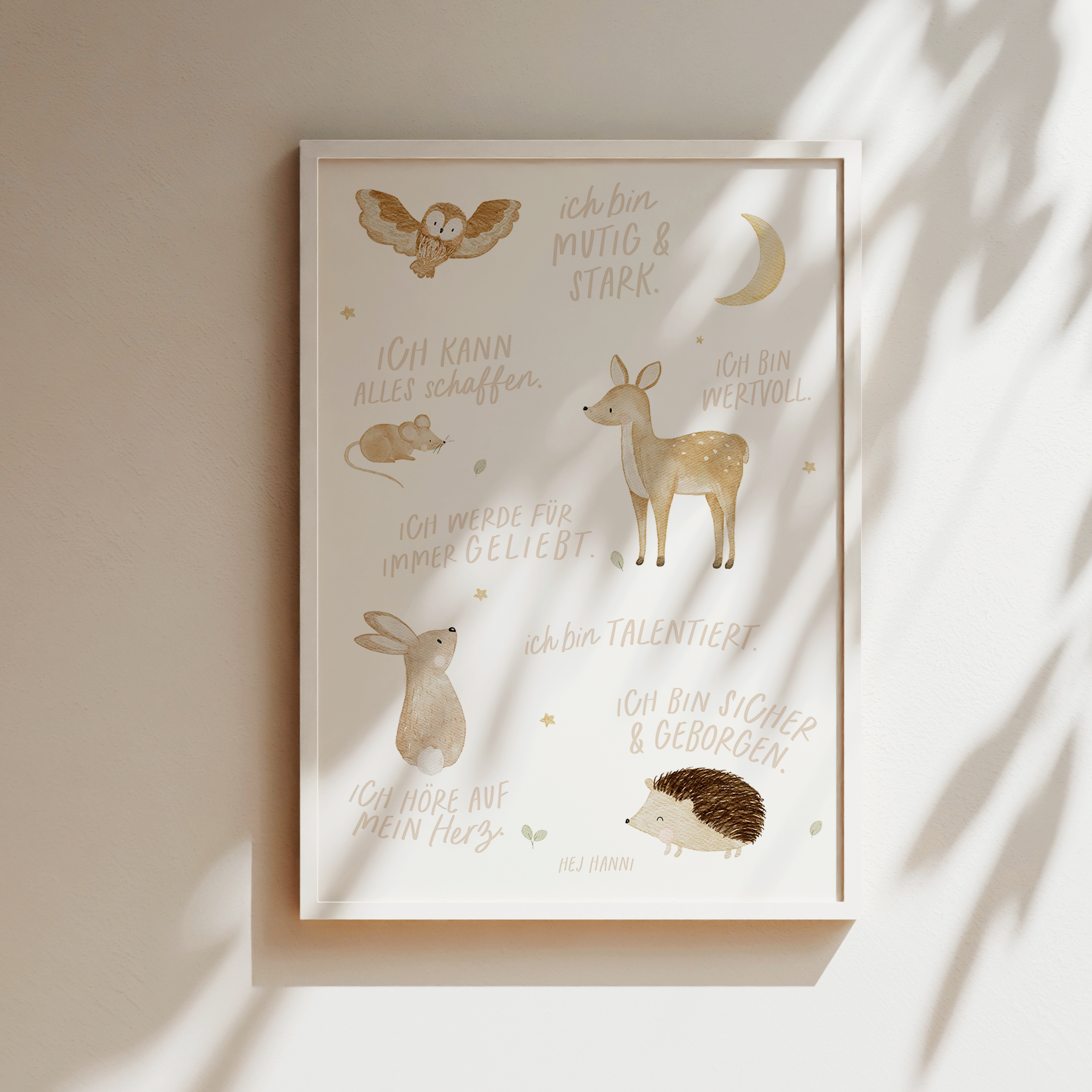 Kinderposter Affirmationen Waldtiere
