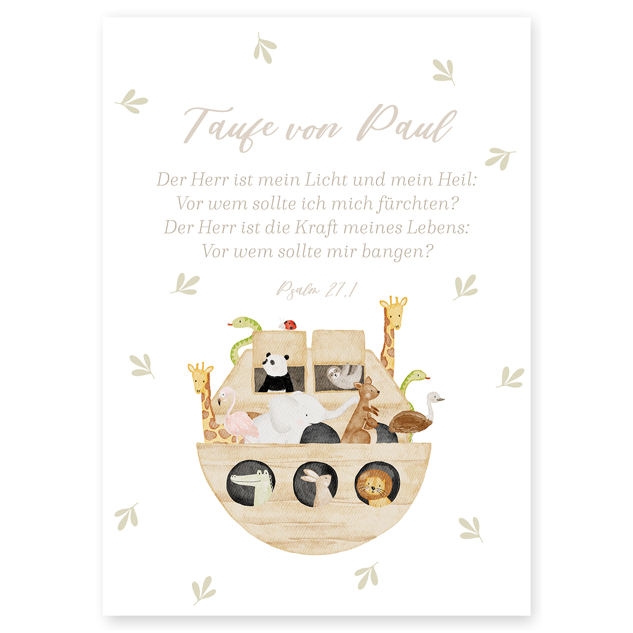 Poster Taufspruch Arche Noah