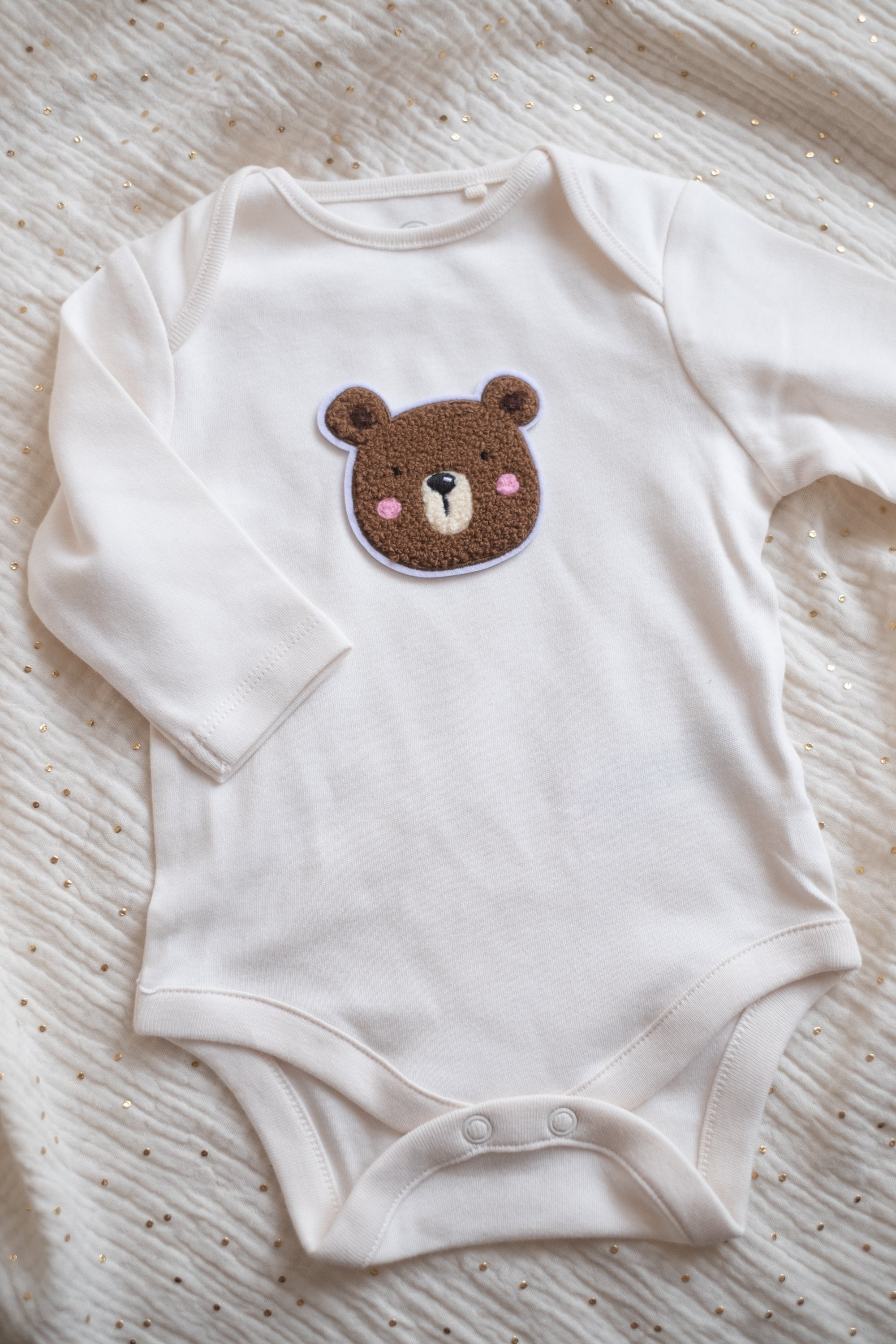 Hej Hanni Patch flauschig Bär Chenillepatch