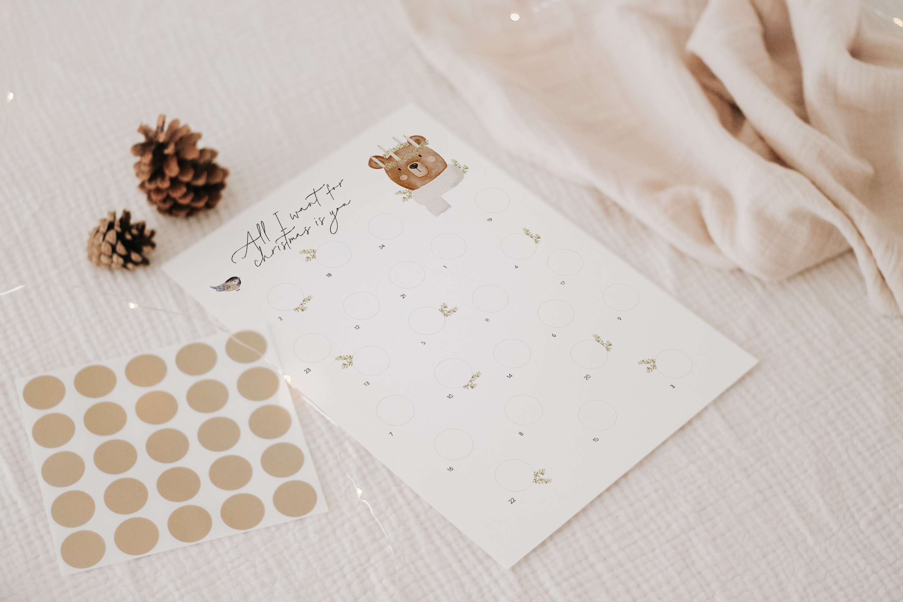 Hej Hanni Adventskalender zum Freirubbeln Bär