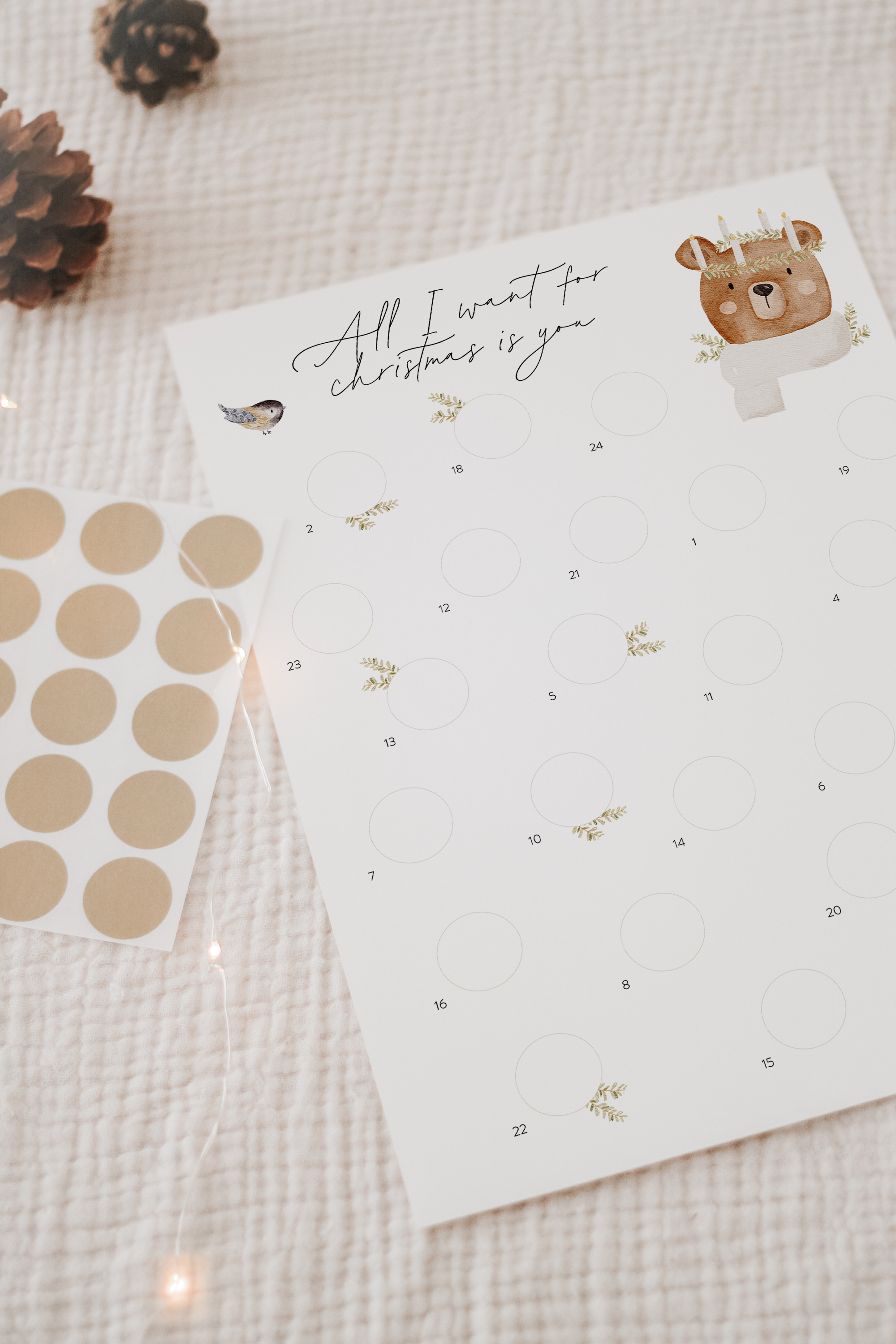 Hej Hanni Adventskalender zum Freirubbeln Bär