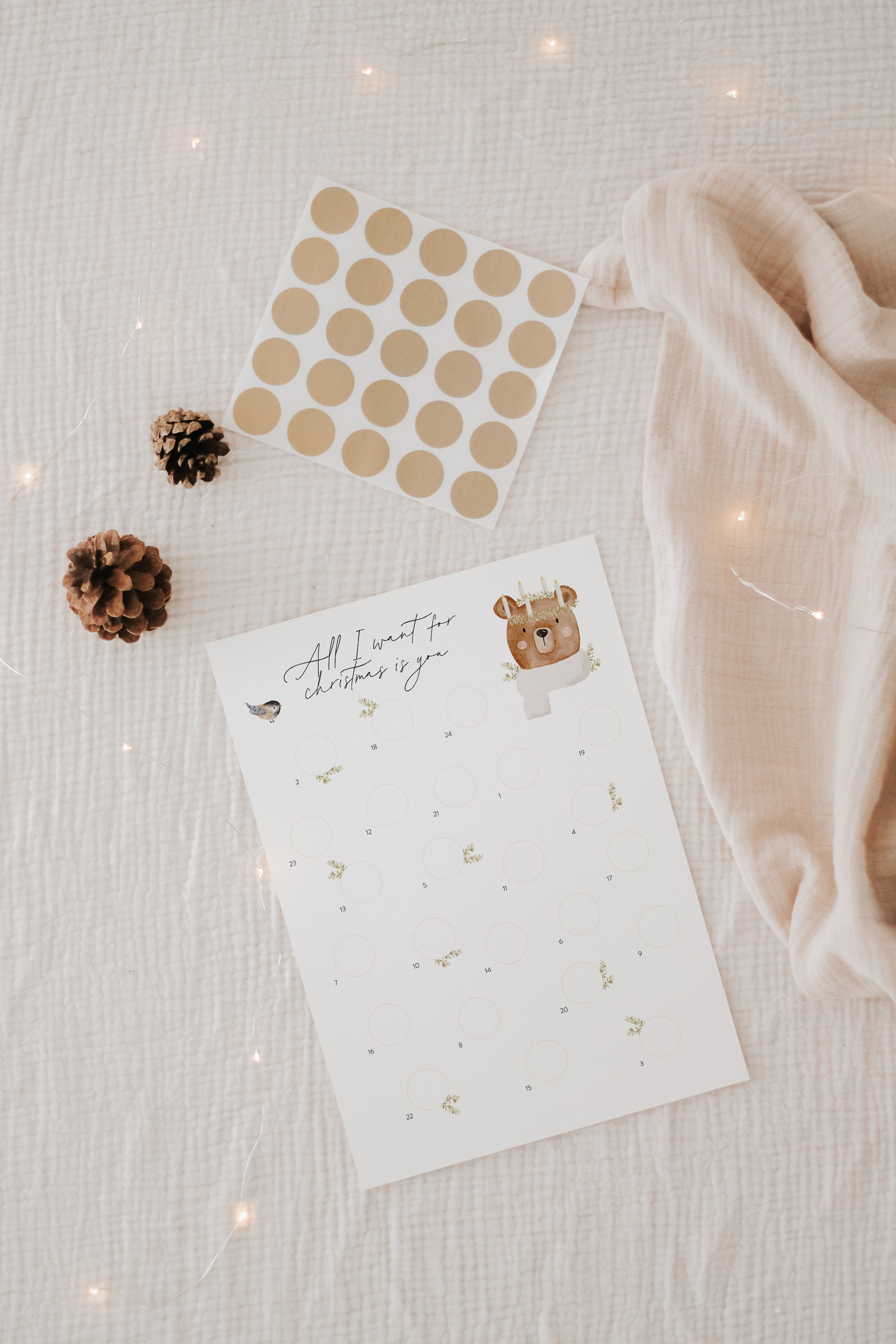 Hej Hanni Adventskalender zum Freirubbeln Bär