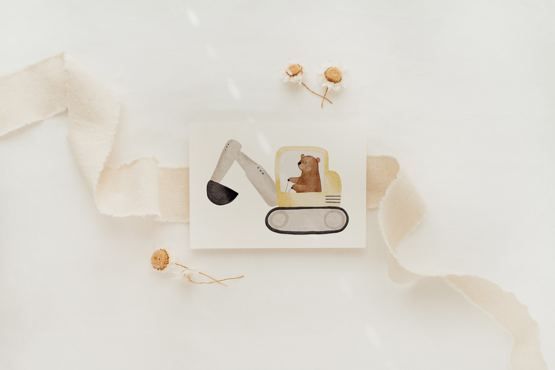 Hej Hanni Minikarte Bär Bagger A7