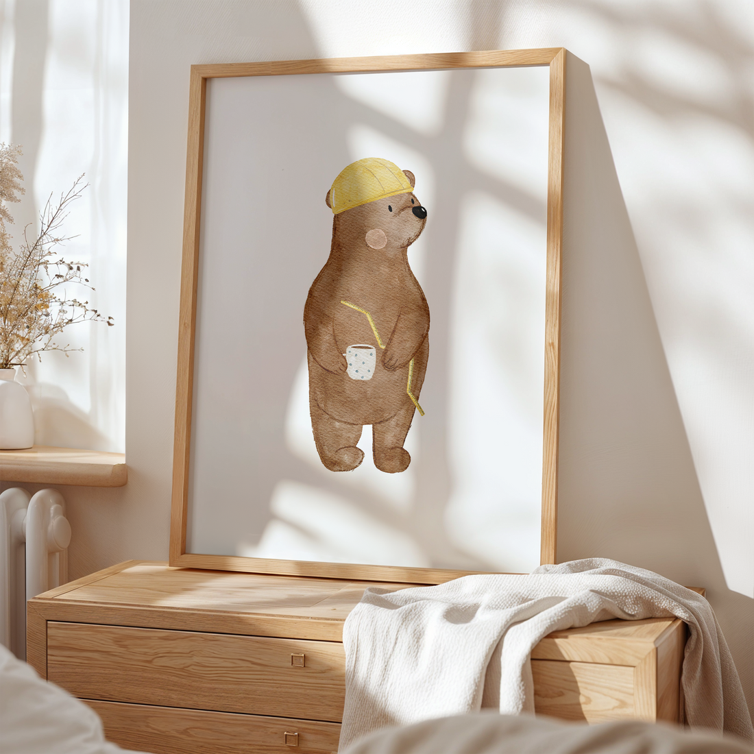 Kinderposter Bär Bauarbeiter