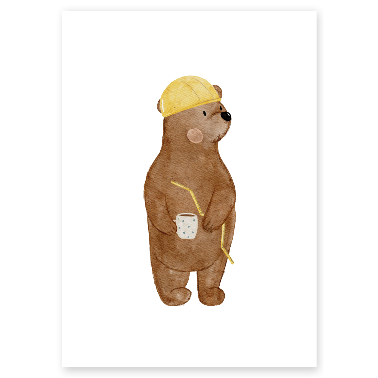 Kinderposter Bär Bauarbeiter