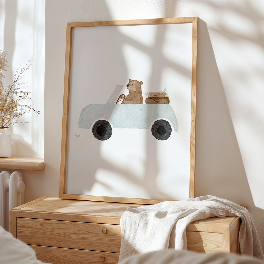 Kinderposter Bär Cabrio