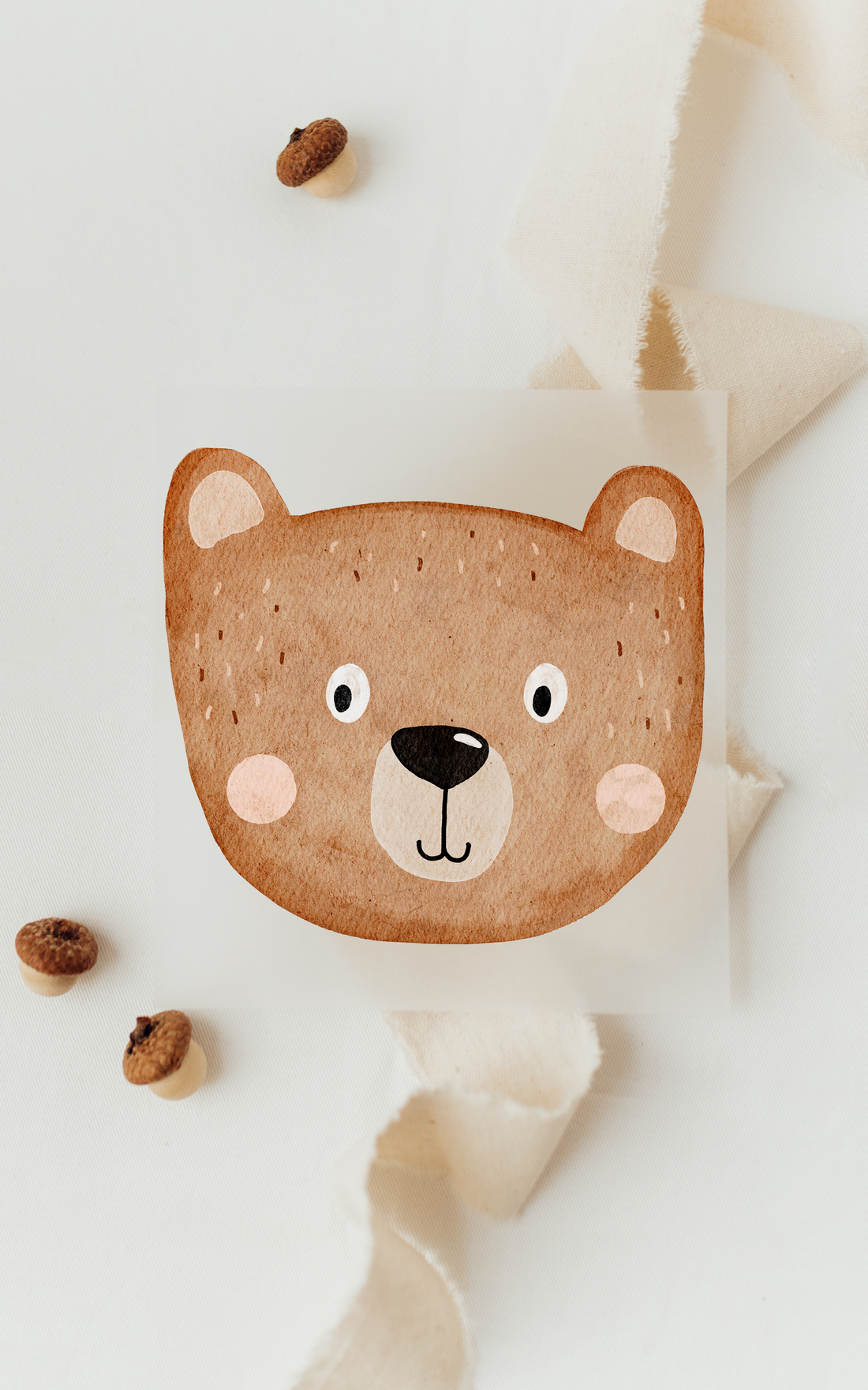 Hej Hanni Bügelbild Braunbär Gesicht