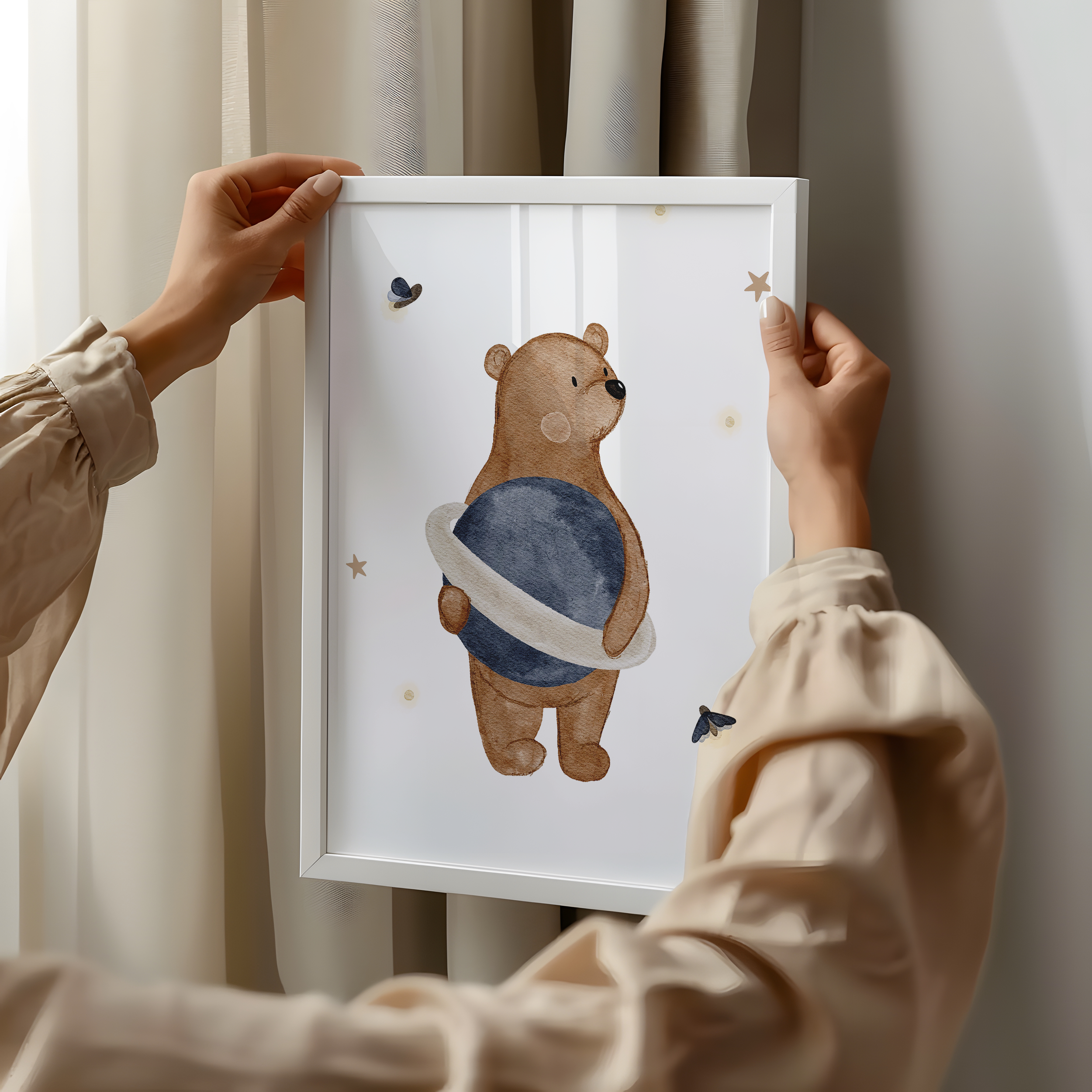 Kinderposter Bär Planet