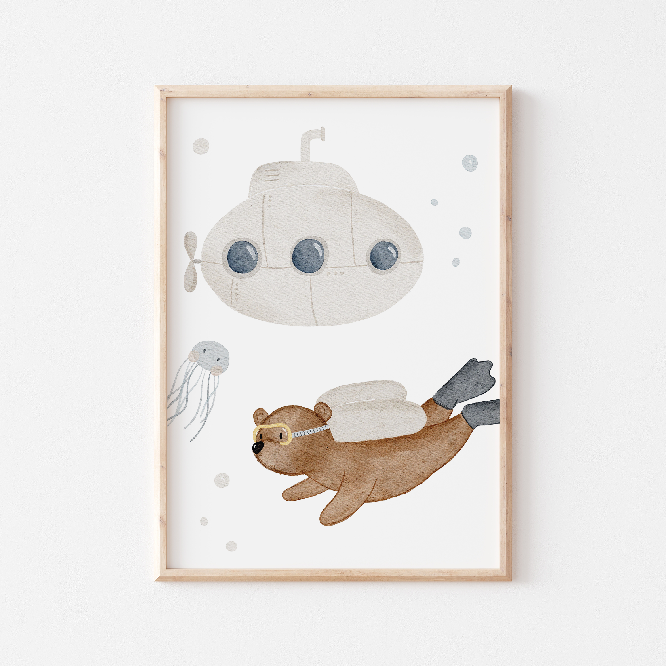Hej Hanni Poster Bär U-Boot A4