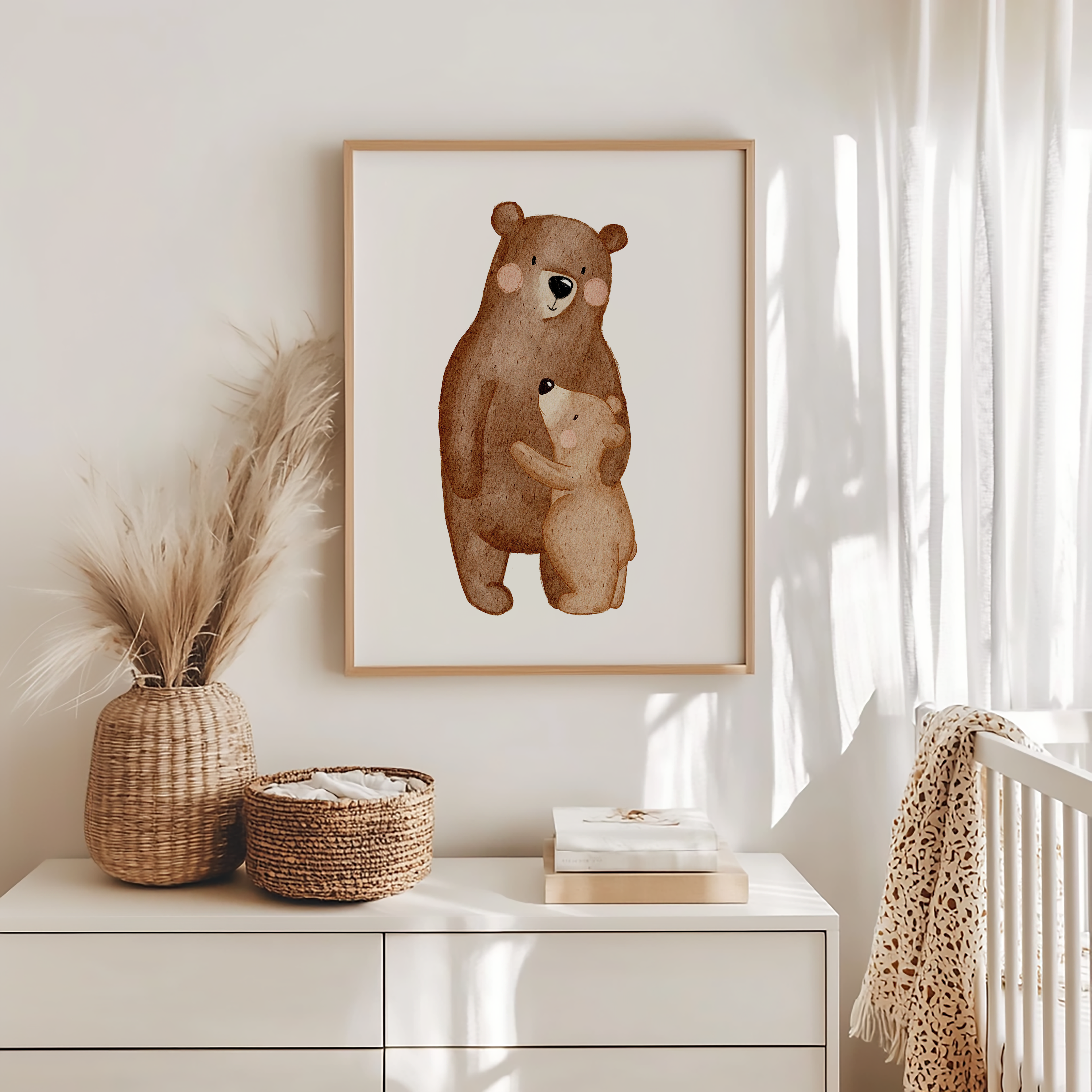 Kinderposter Bär Umarmung inkl. Rahmen