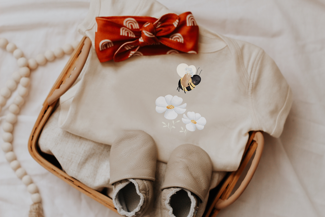 Hej Hanni Bügelbild Biene Rucksack