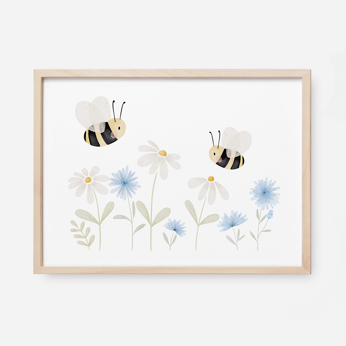 Kinderposter Bienen Blumenwiese Kornblumen
