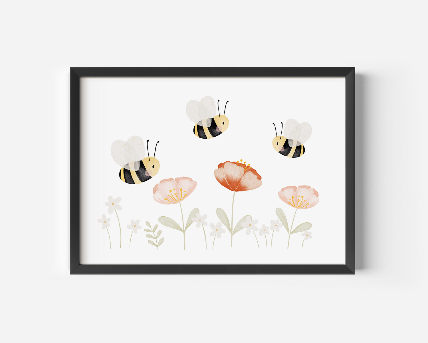 Kinderposter Bienen Blumenwiese Mohnblumen