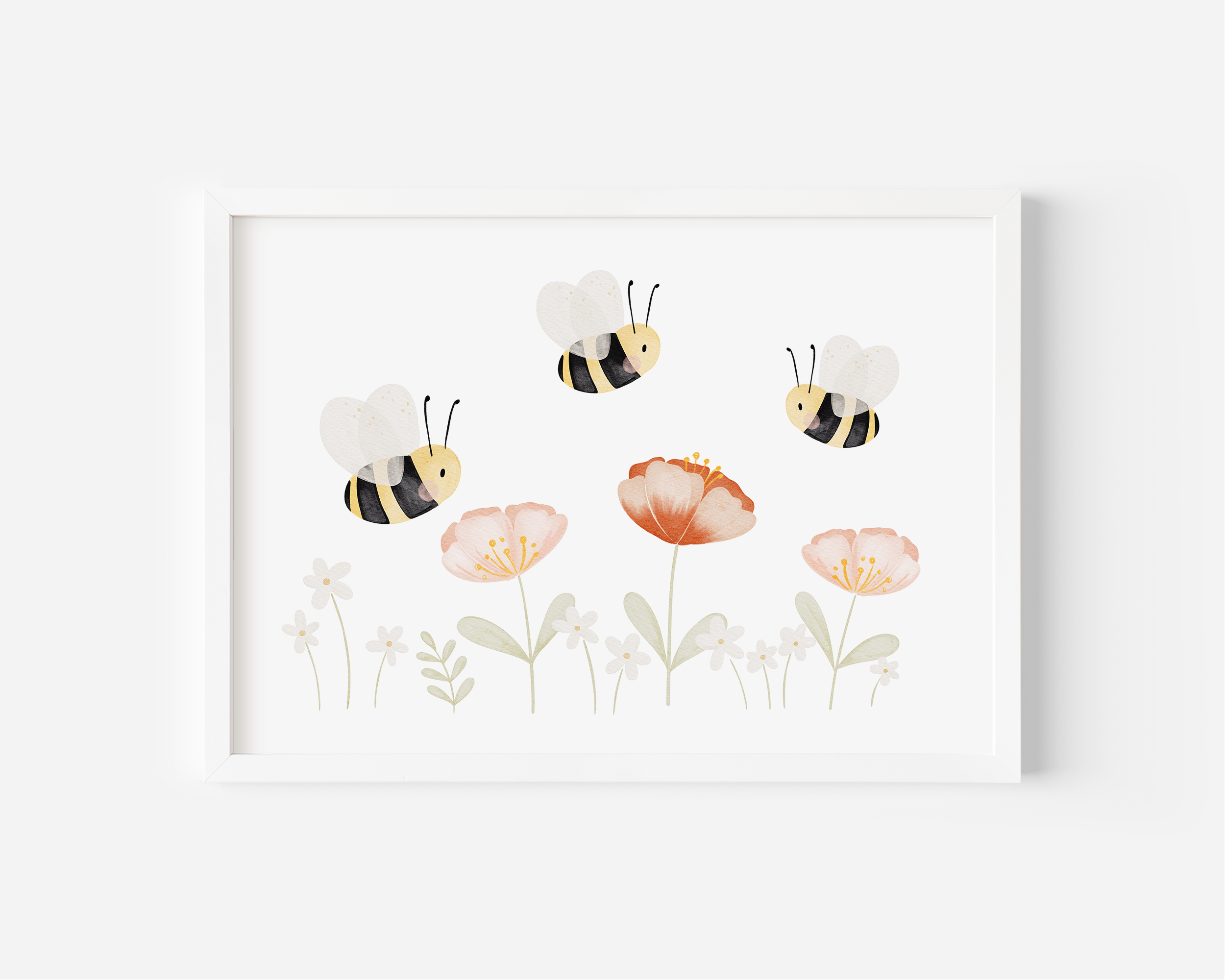 Kinderposter Bienen Blumenwiese Mohnblumen