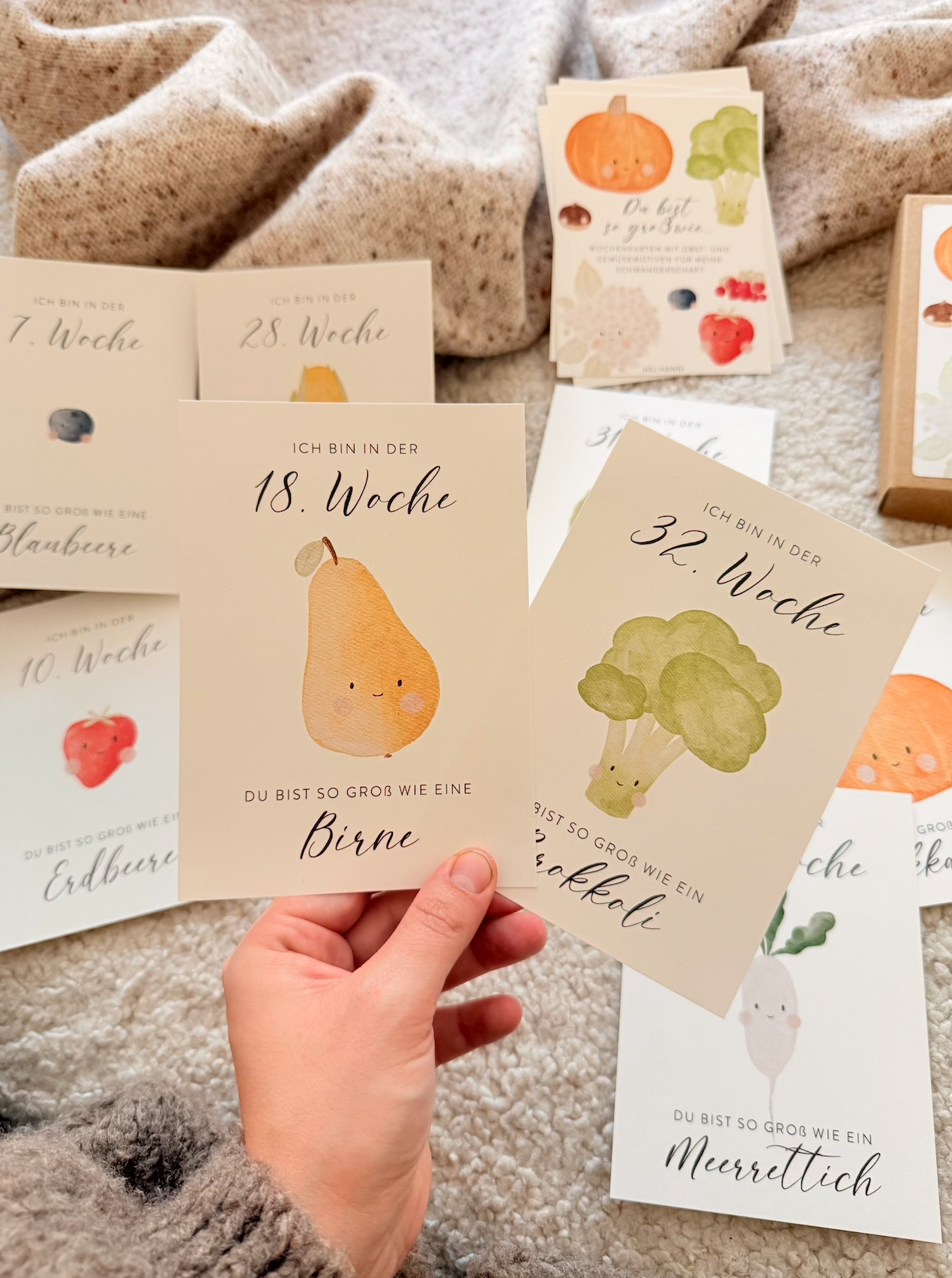 Hej Hanni Wochenkarten Obst und Gemüse Schwangerschaft