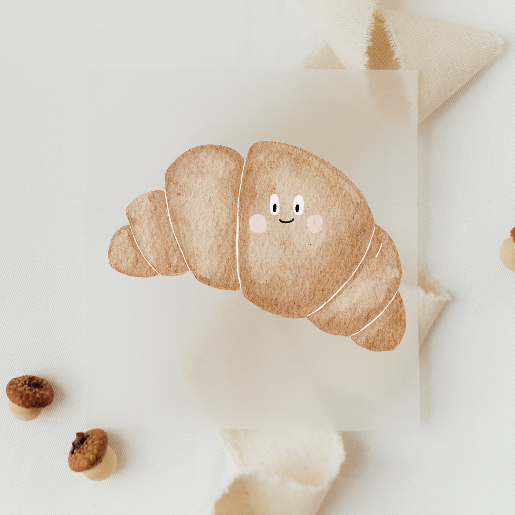 Hej Hanni Bügelbild Croissant
