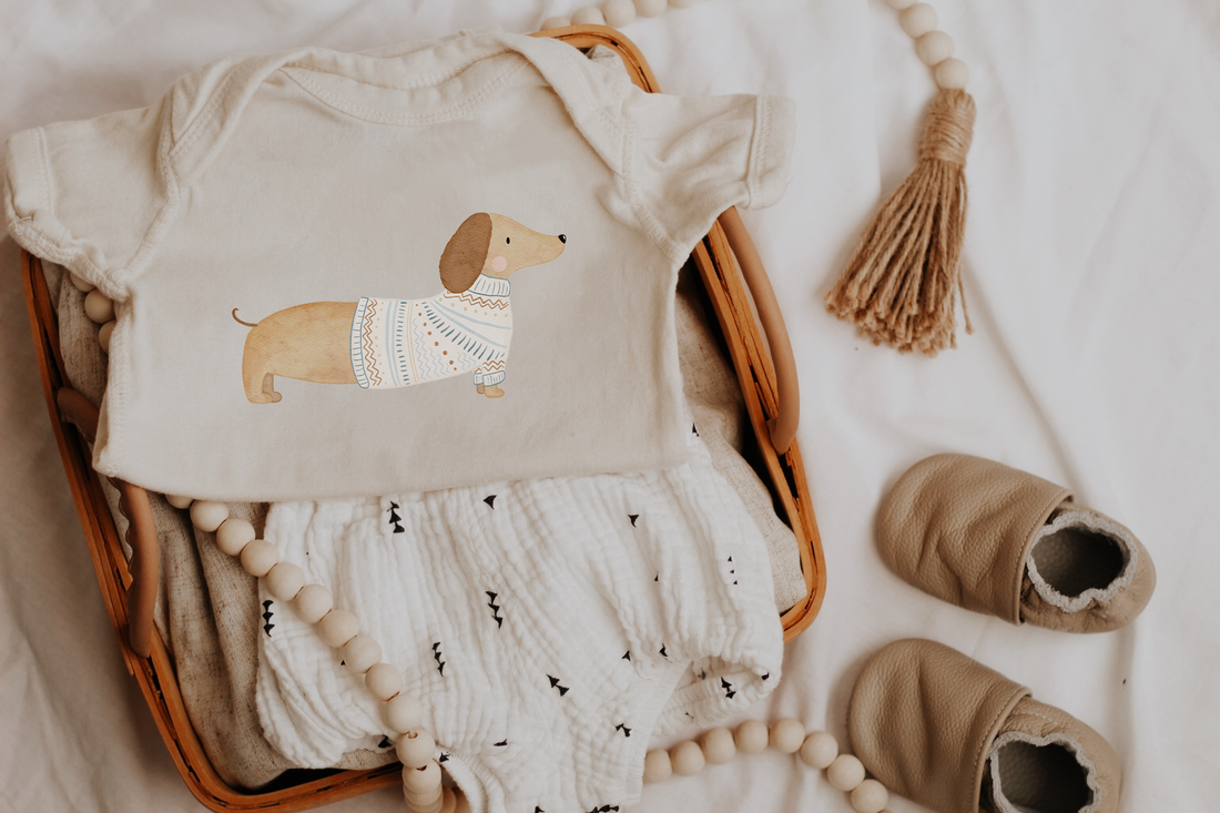 Hej Hanni Bügelbild Dackel Strickpulli