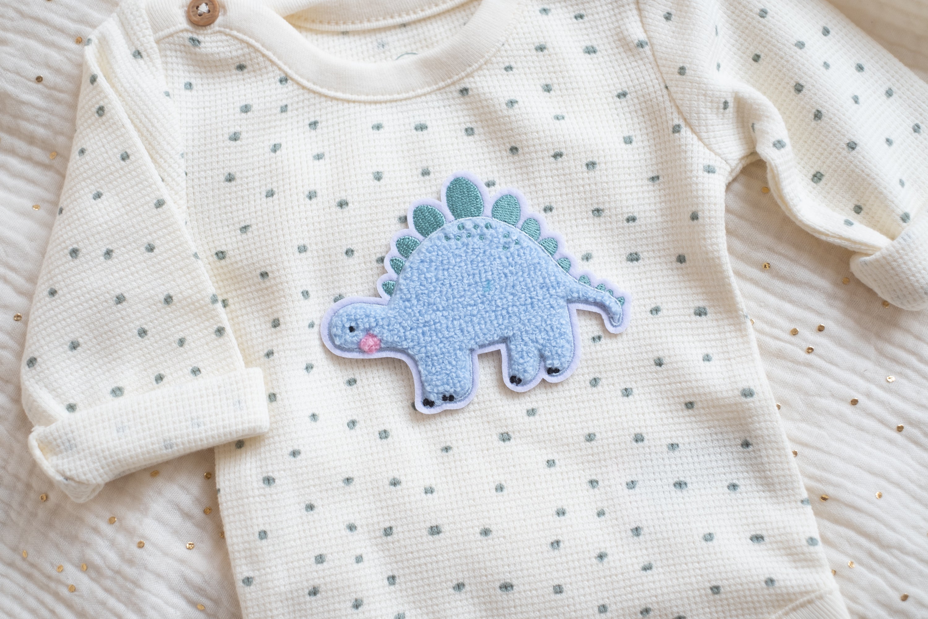 Hej Hanni Patch flauschig Dinosaurier Chenillepatch