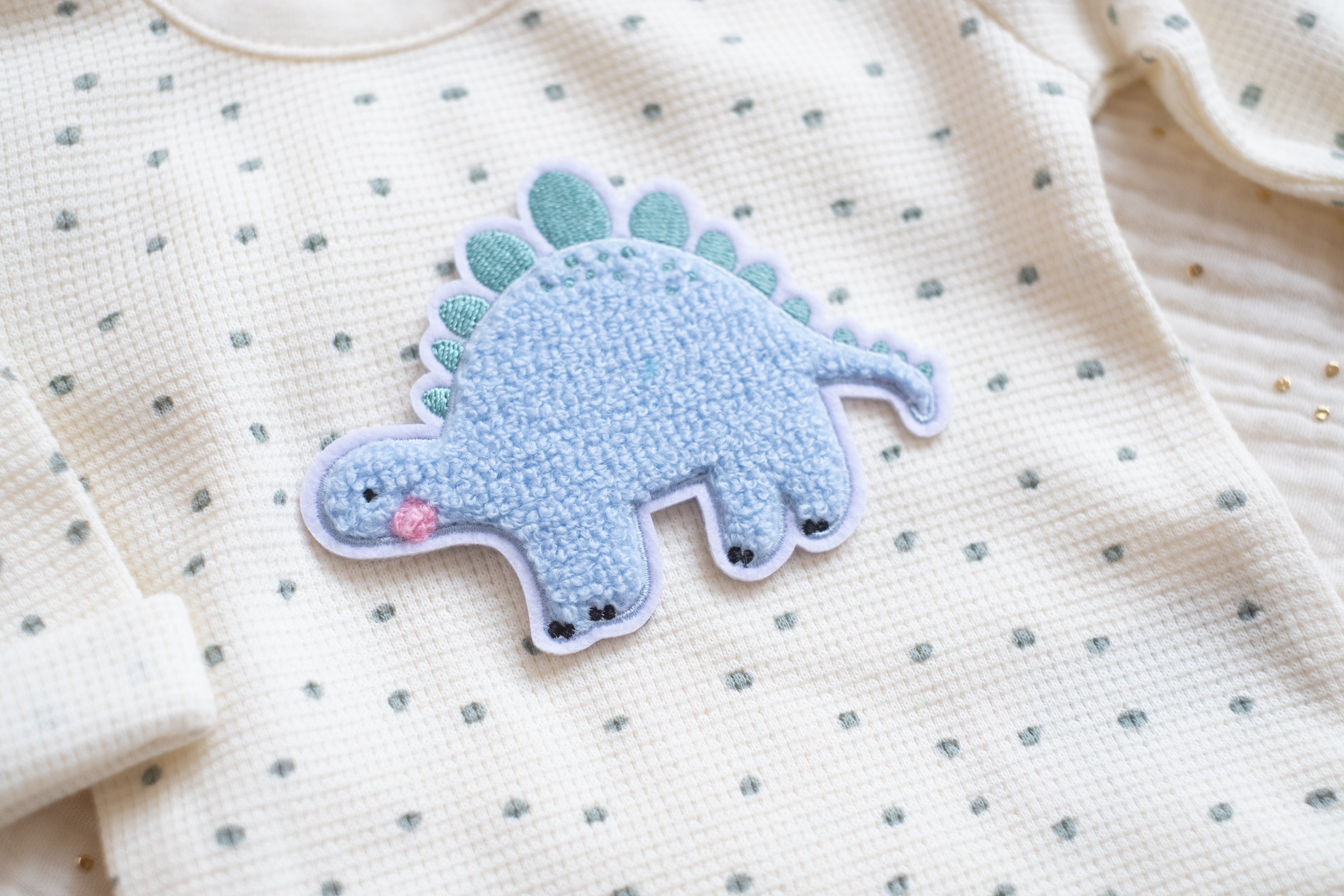 Hej Hanni Patch flauschig Dinosaurier Chenillepatch