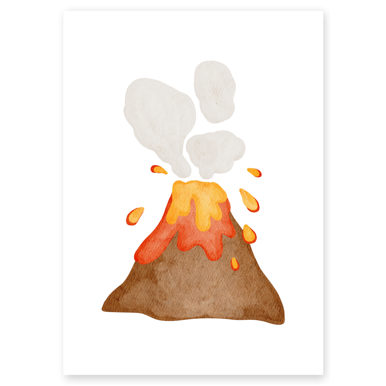 Kinderposter Dinosaurier - Vulkan