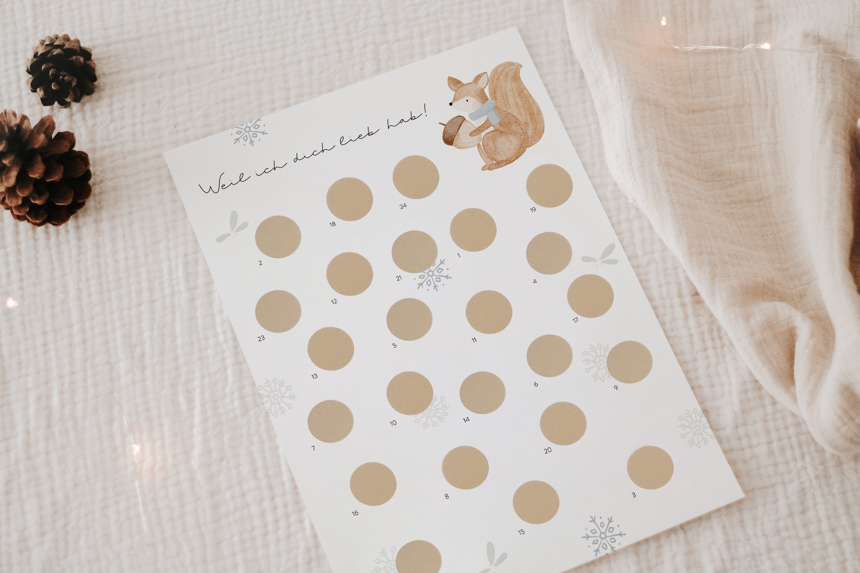 Hej Hanni Adventskalender zum Freirubbeln Eichhörnchen