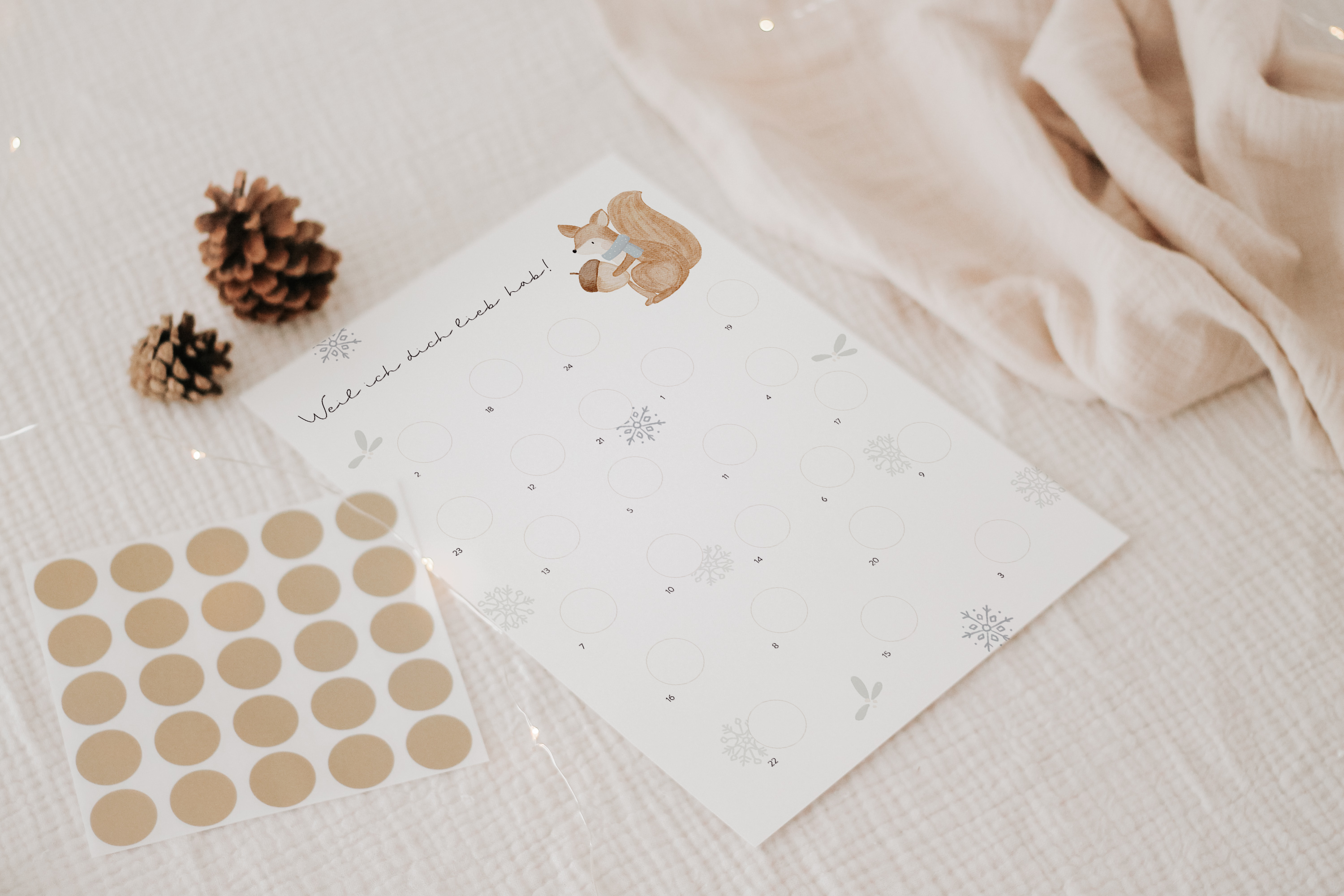 Hej Hanni Adventskalender zum Freirubbeln Eichhörnchen