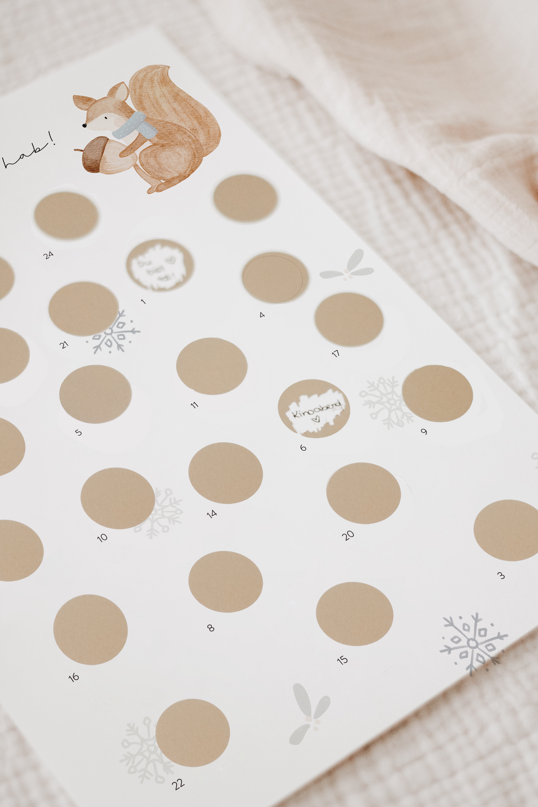 Hej Hanni Adventskalender zum Freirubbeln Eichhörnchen