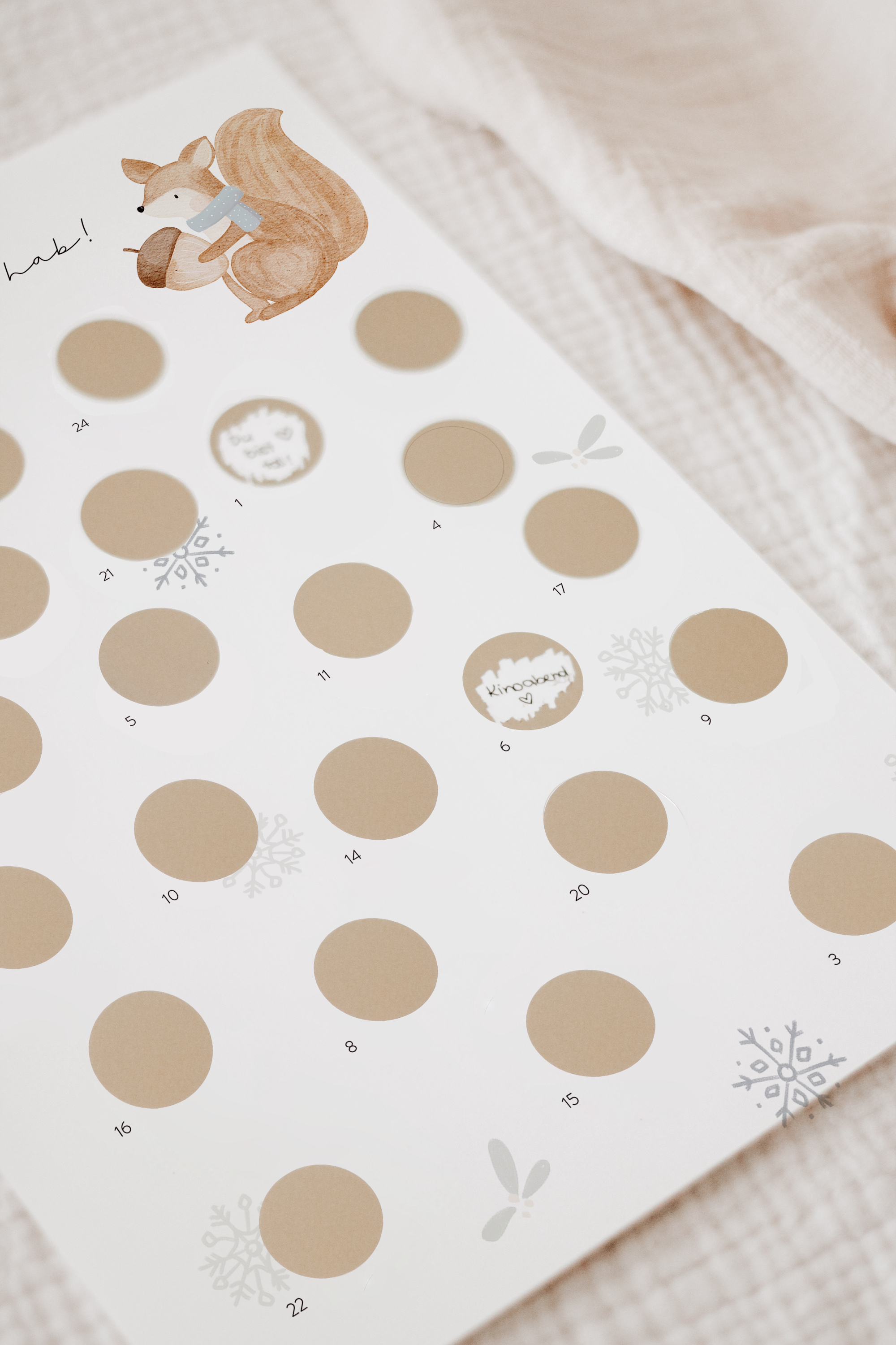 Hej Hanni Adventskalender zum Freirubbeln Eichhörnchen