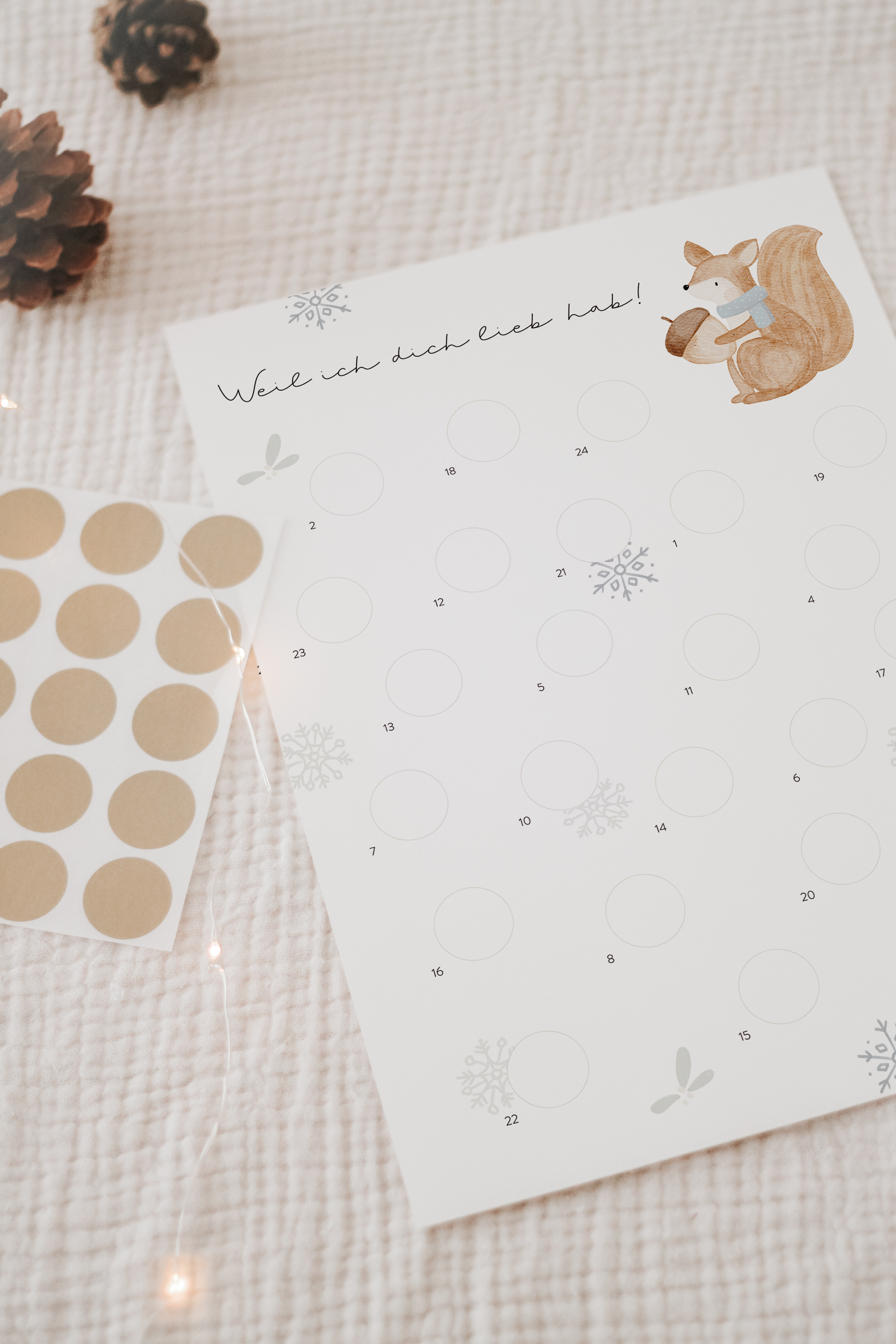 Hej Hanni Adventskalender zum Freirubbeln Eichhörnchen