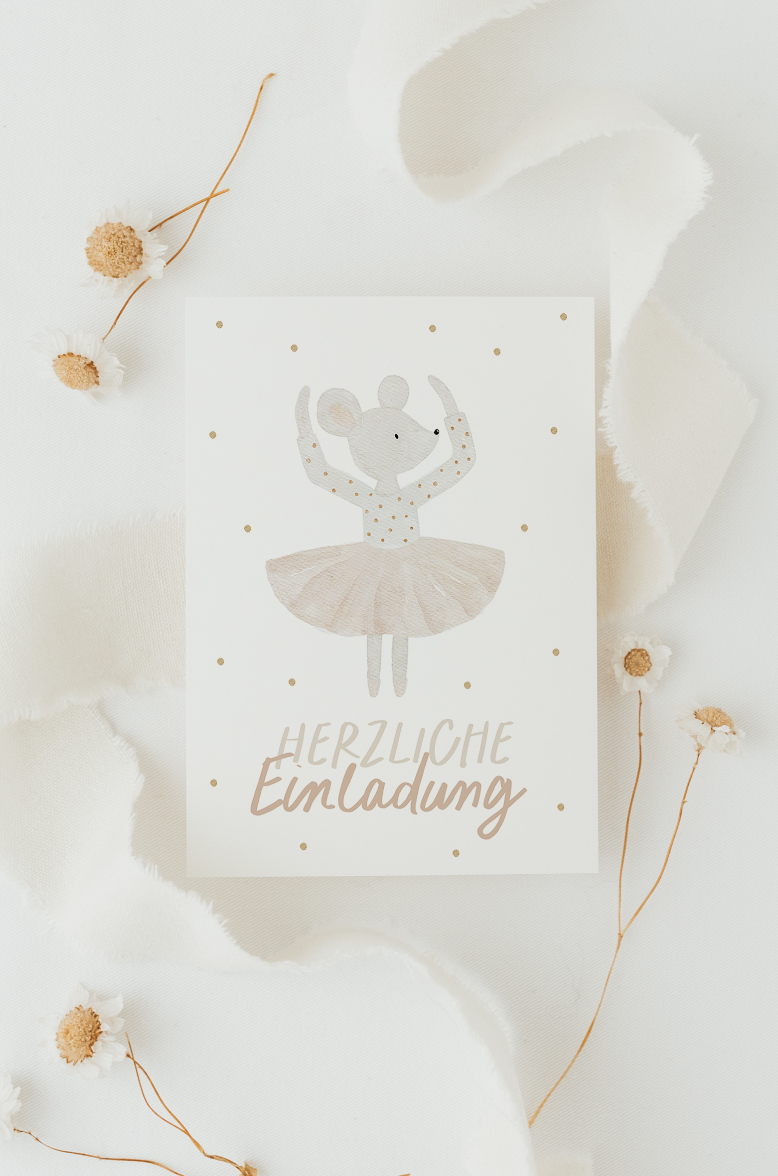 Hej Hanni Geburtstagseinladung Ballerinamaus