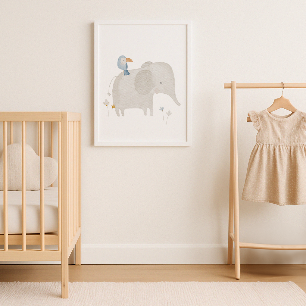Kinderposter Elefant & Tukan