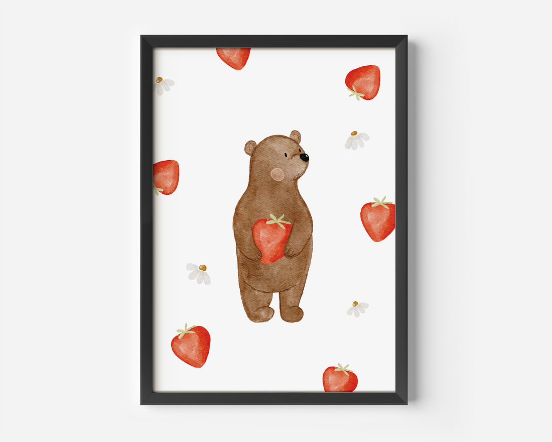 Kinderposter Erdbär inkl. Rahmen