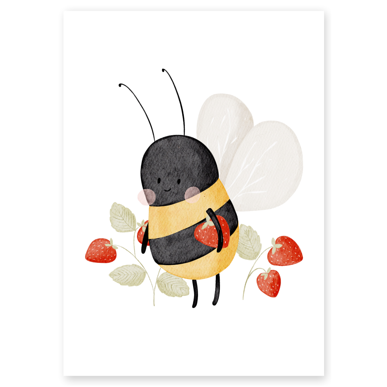 Kinderposter Erdbeer-Biene