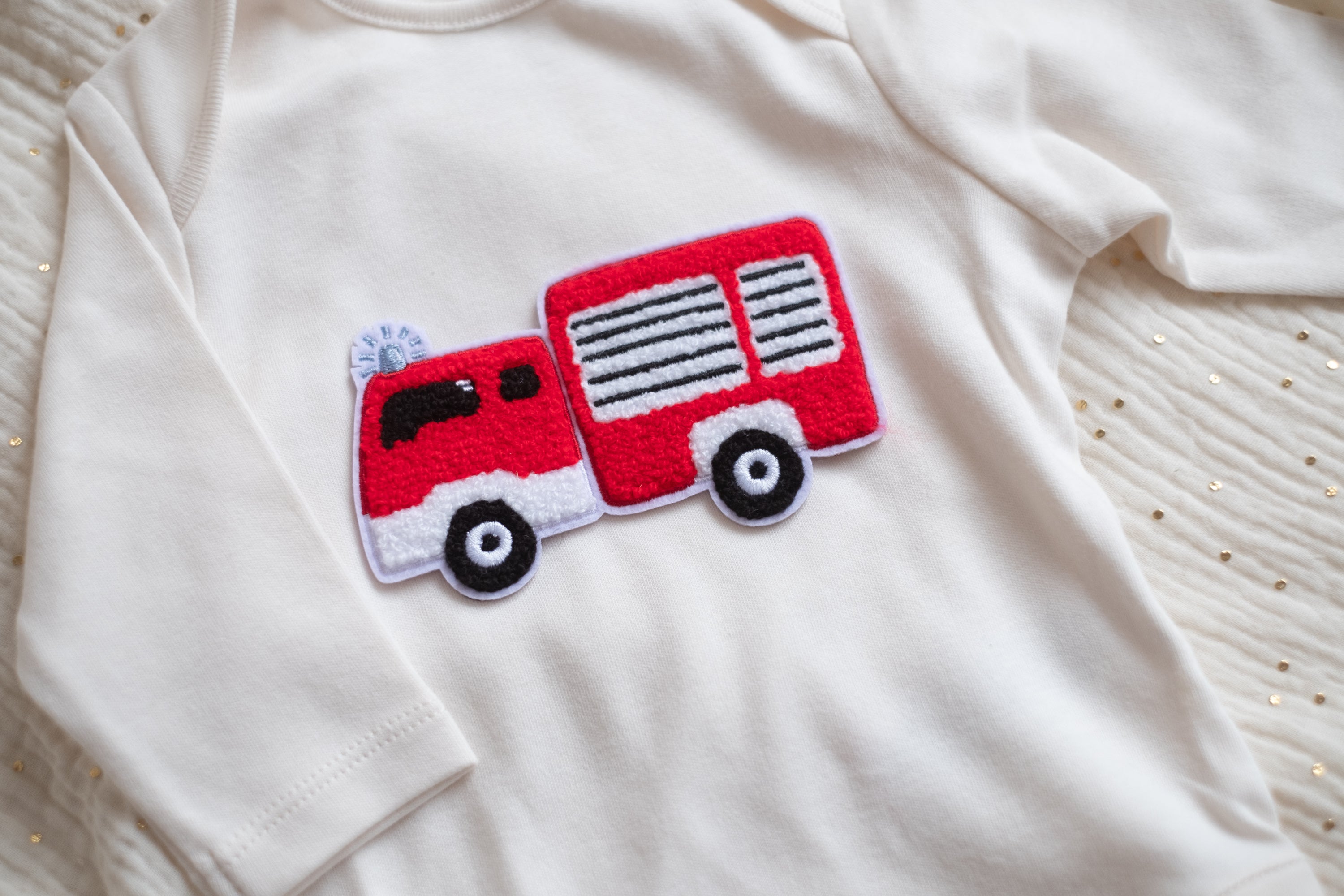 Hej Hanni Patch flauschig Feuerwehr Chenillepatch