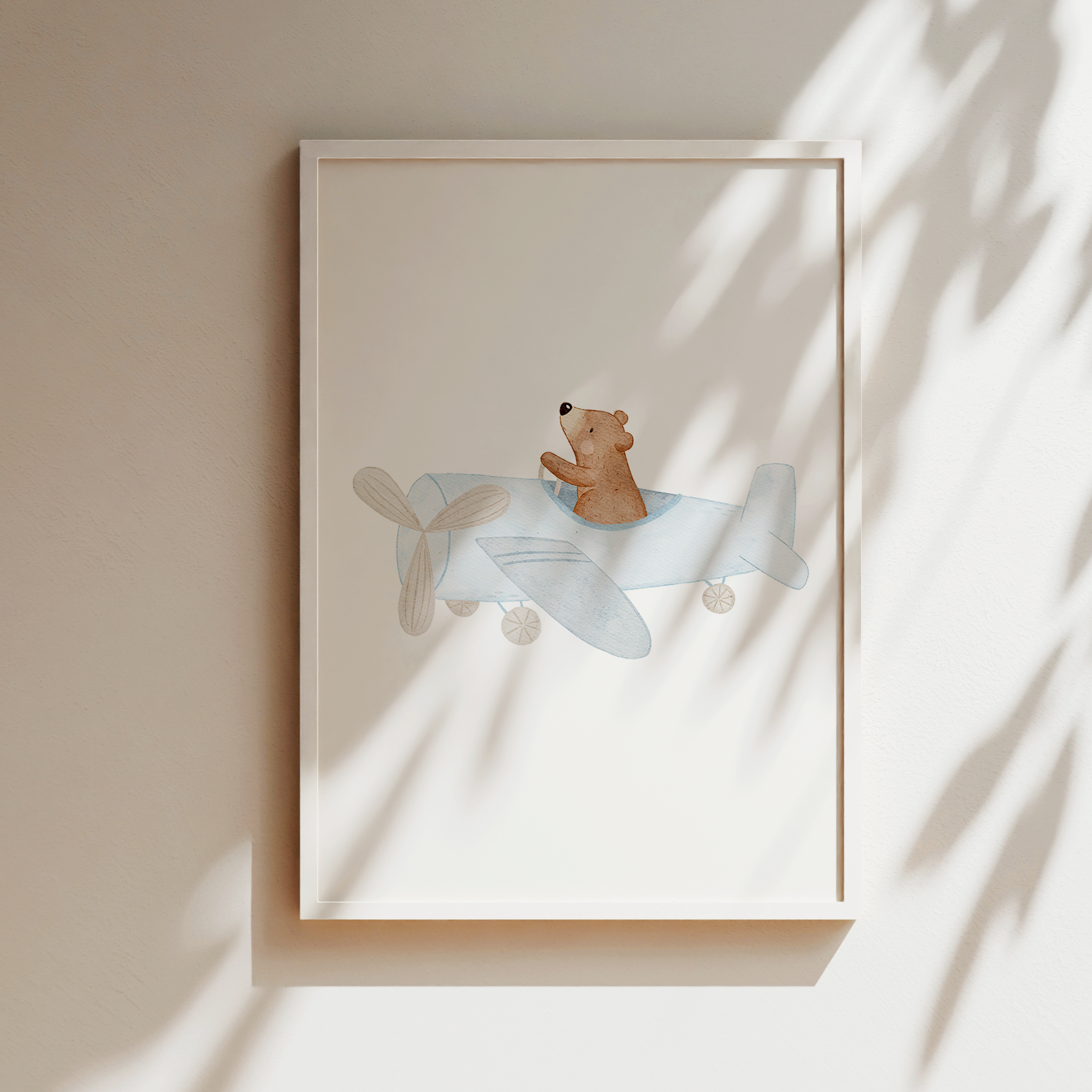 Kinderposter Fliegerbär inkl. Rahmen