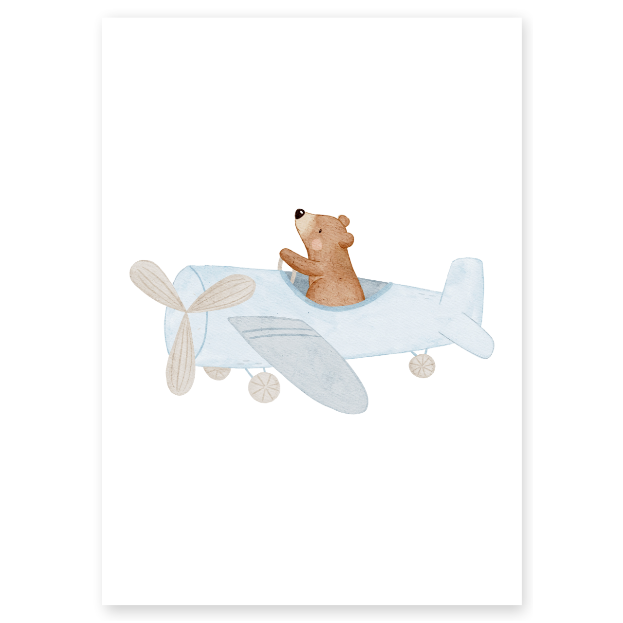 Kinderposter Fliegerbär inkl. Rahmen