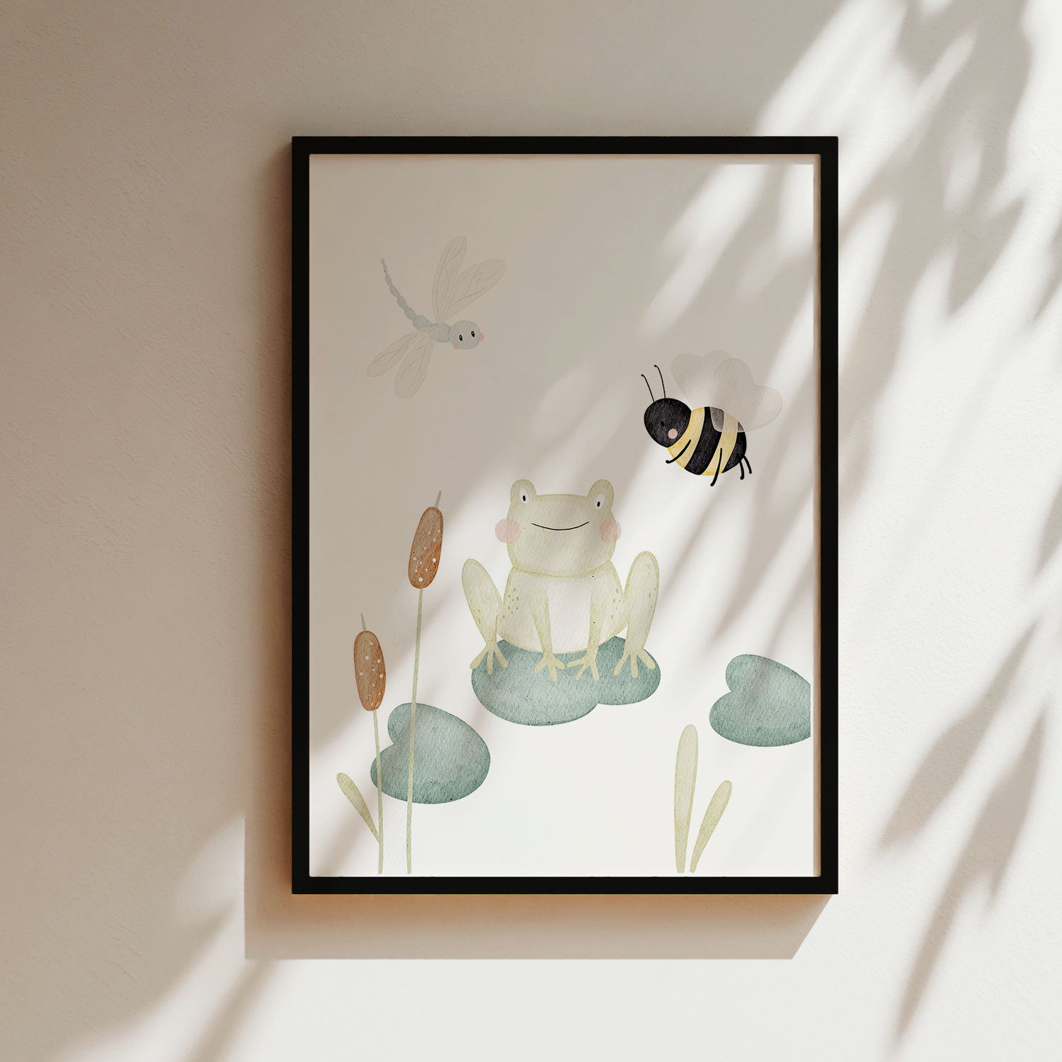 Kinderposter Frosch, Biene & Libelle