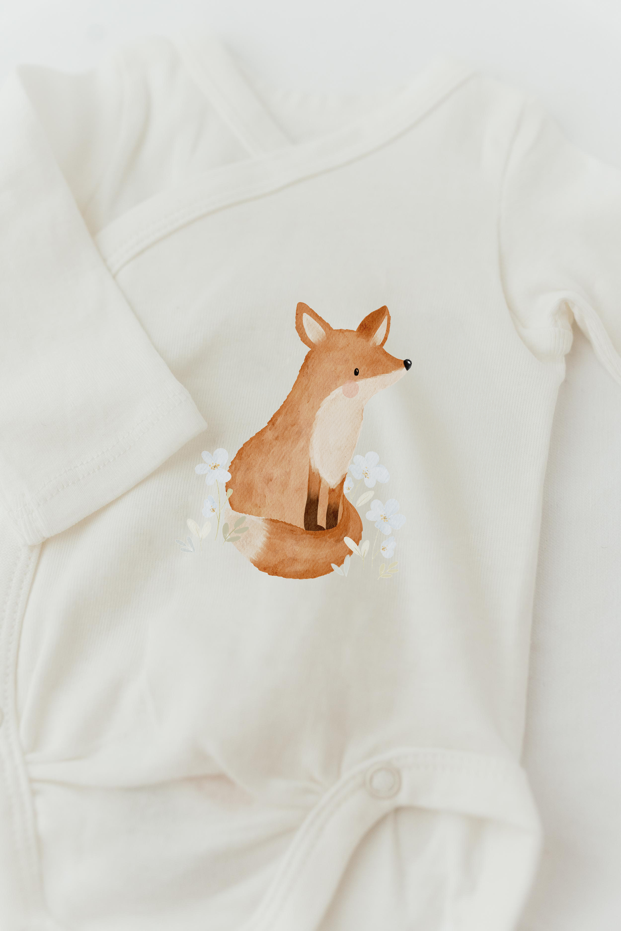 Hej Hanni Bügelbild Fuchs Blumen