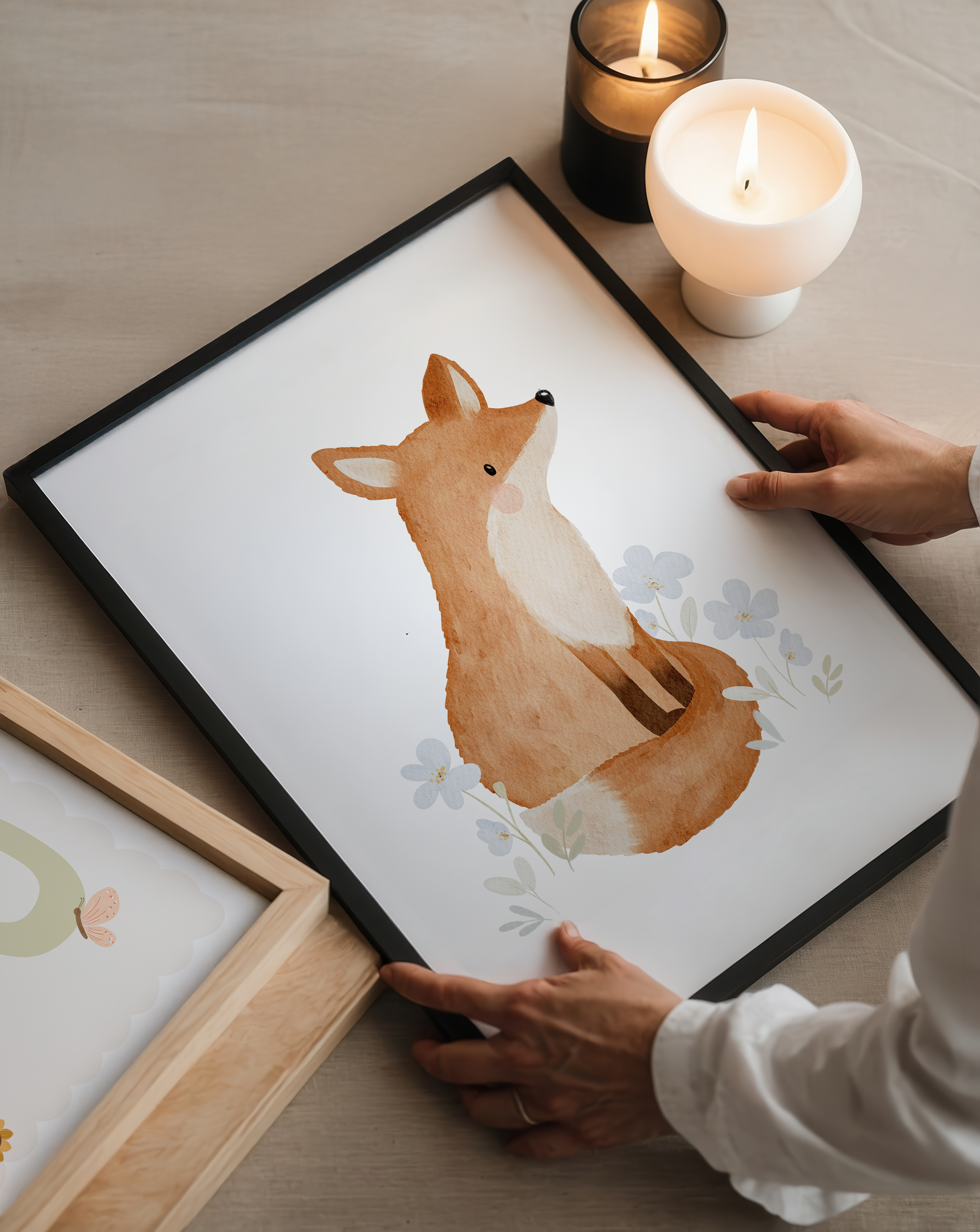 Kinderposter Fuchs Blumen