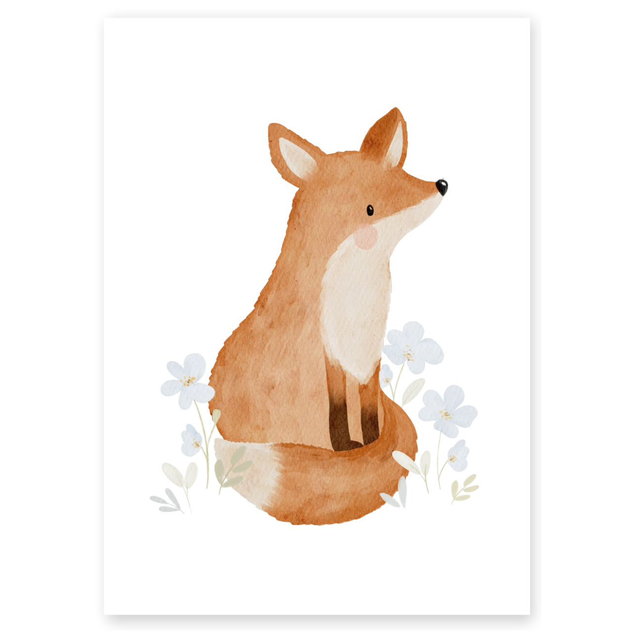 Kinderposter Fuchs Blumen