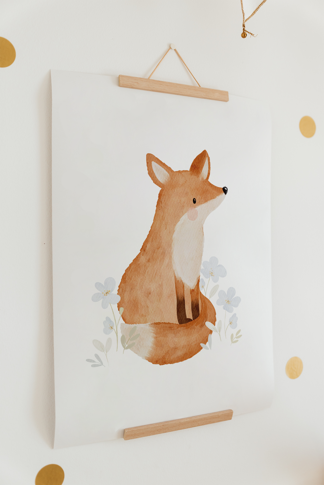 Posterset Fuchs, Heißluftballon & kleiner Bär mit Blume