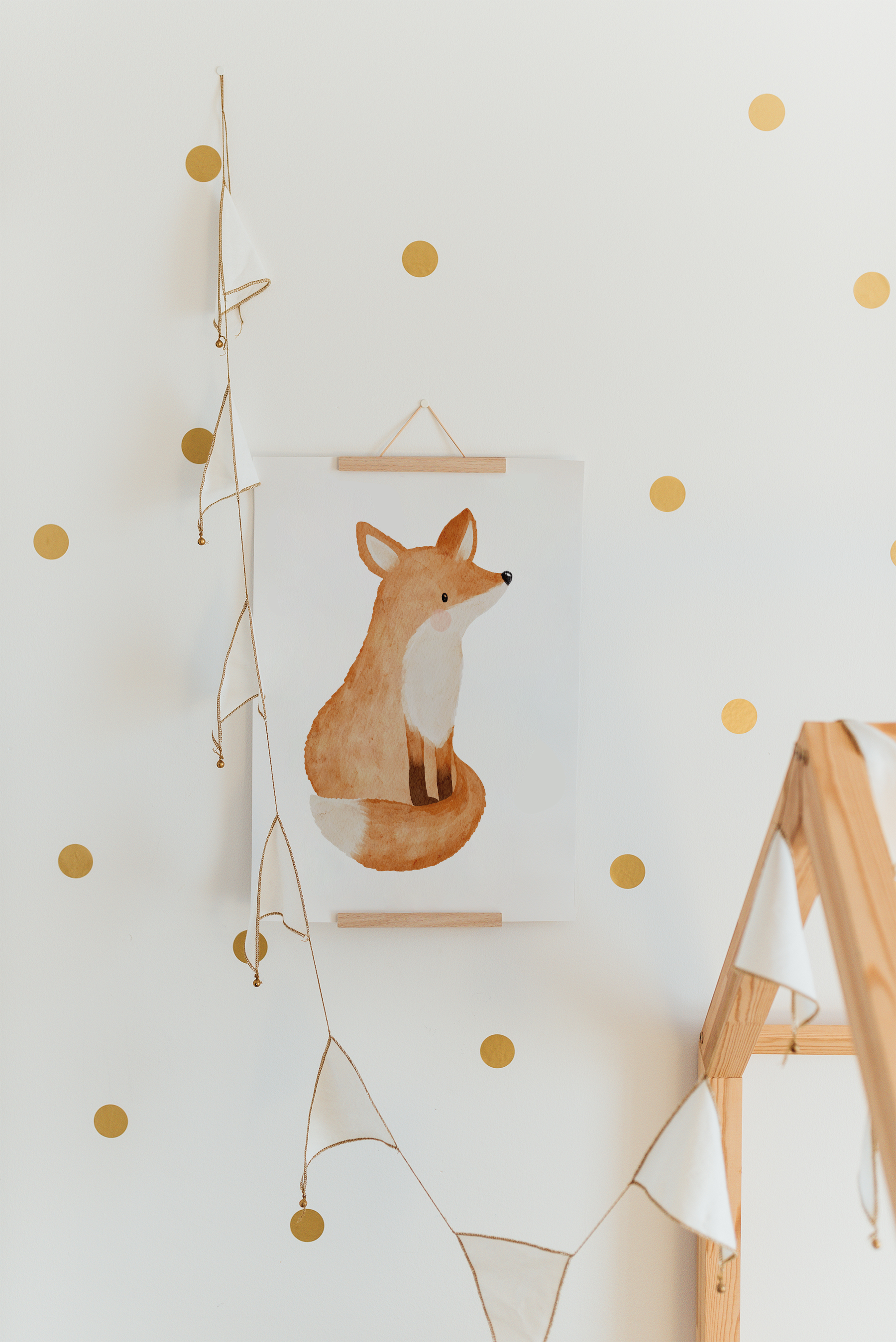 Hej Hanni Poster Fuchs sitzend A4